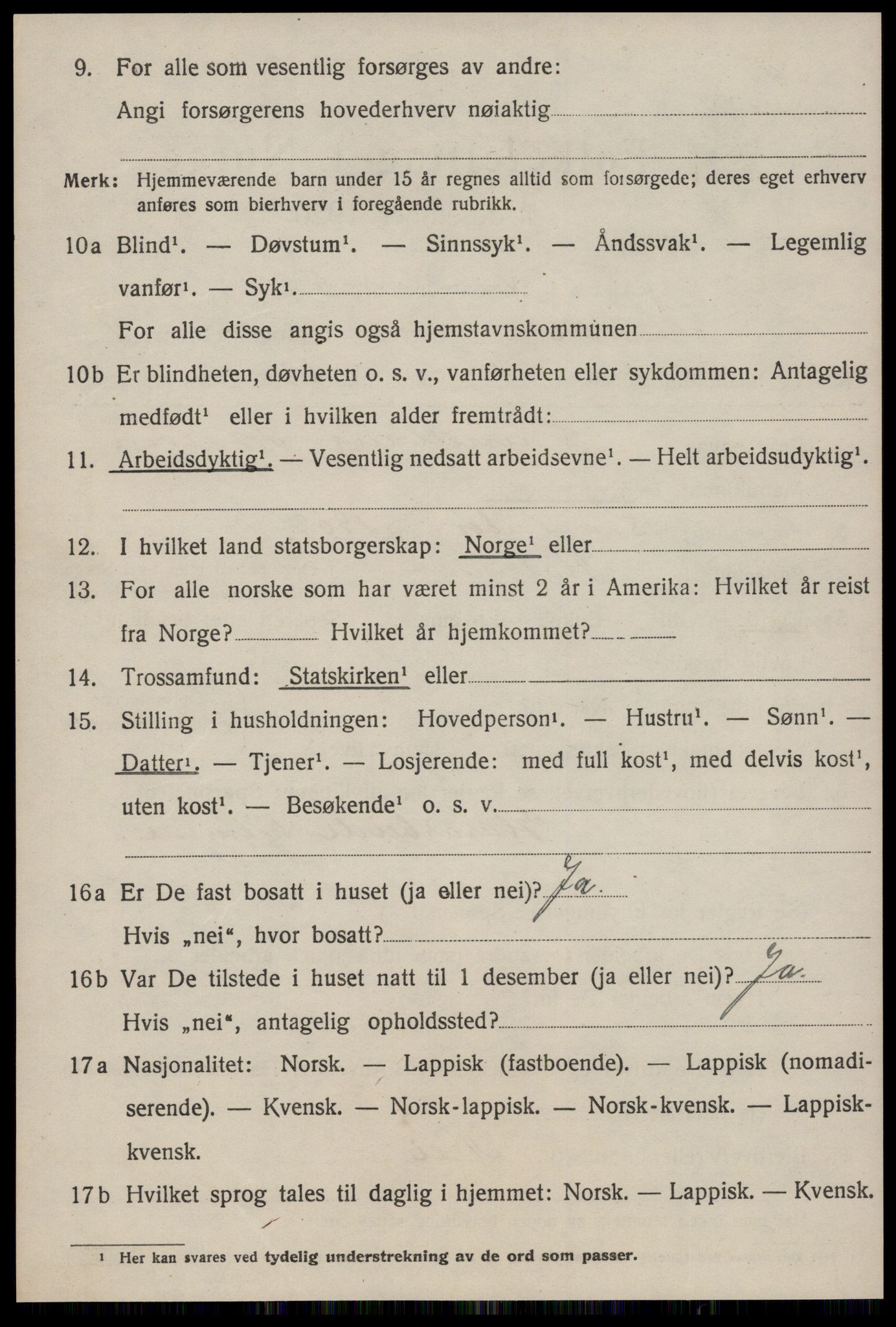 SAT, 1920 census for Malvik, 1920, p. 7225