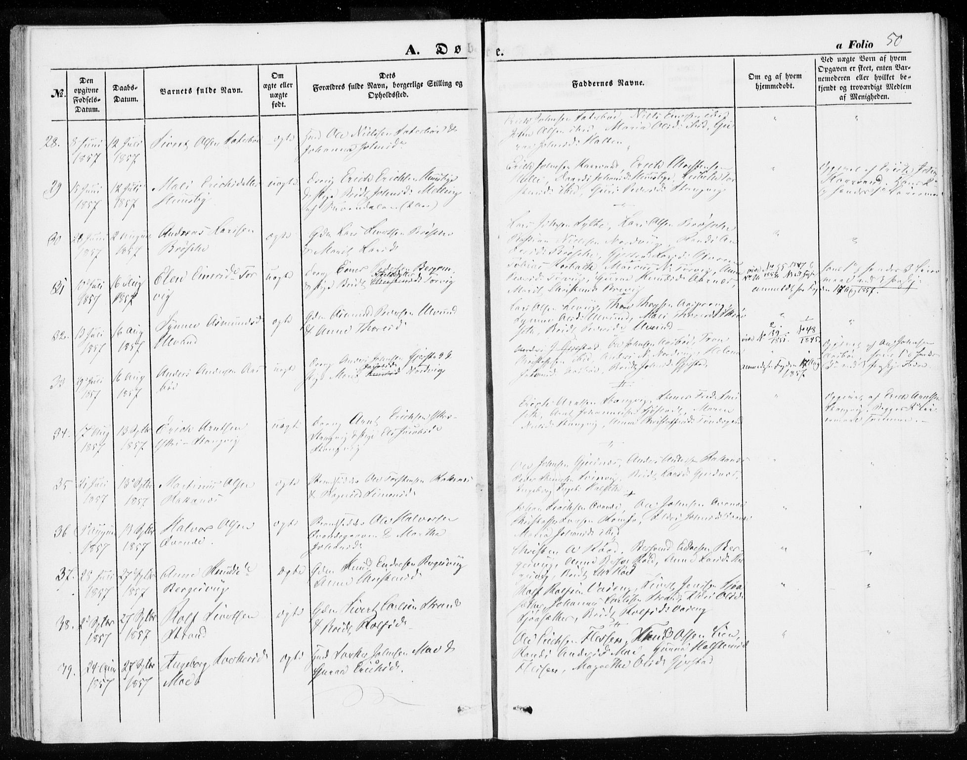 Ministerialprotokoller, klokkerbøker og fødselsregistre - Møre og Romsdal, AV/SAT-A-1454/592/L1026: Parish register (official) no. 592A04, 1849-1867, p. 50