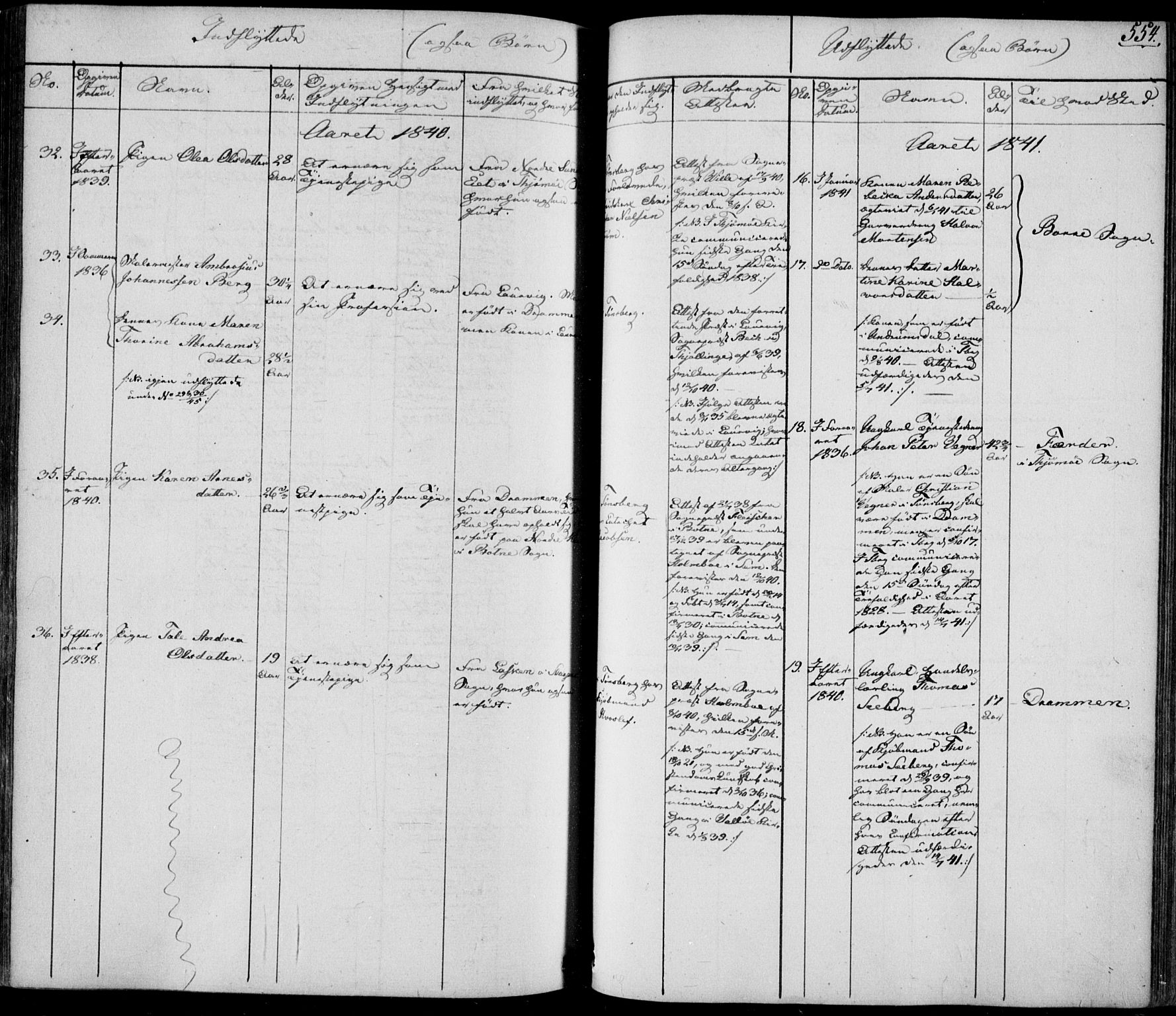 Tønsberg kirkebøker, AV/SAKO-A-330/F/Fa/L0006: Parish register (official) no. I 6, 1836-1844, p. 554