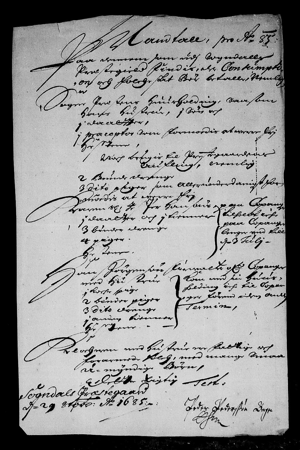 Rentekammeret inntil 1814, Reviderte regnskaper, Stiftamtstueregnskaper, Bergen stiftamt, AV/RA-EA-6043/R/Rc/L0078: Bergen stiftamt, 1685