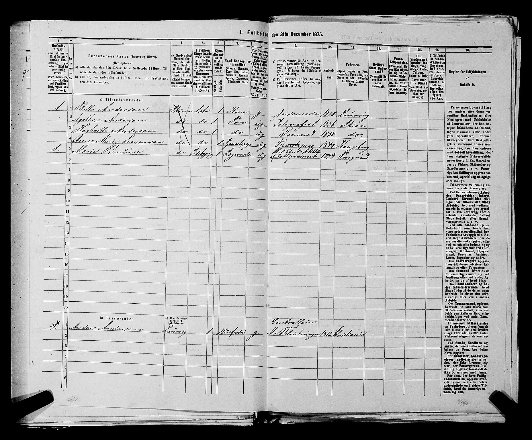 SAKO, 1875 census for 0806P Skien, 1875, p. 364