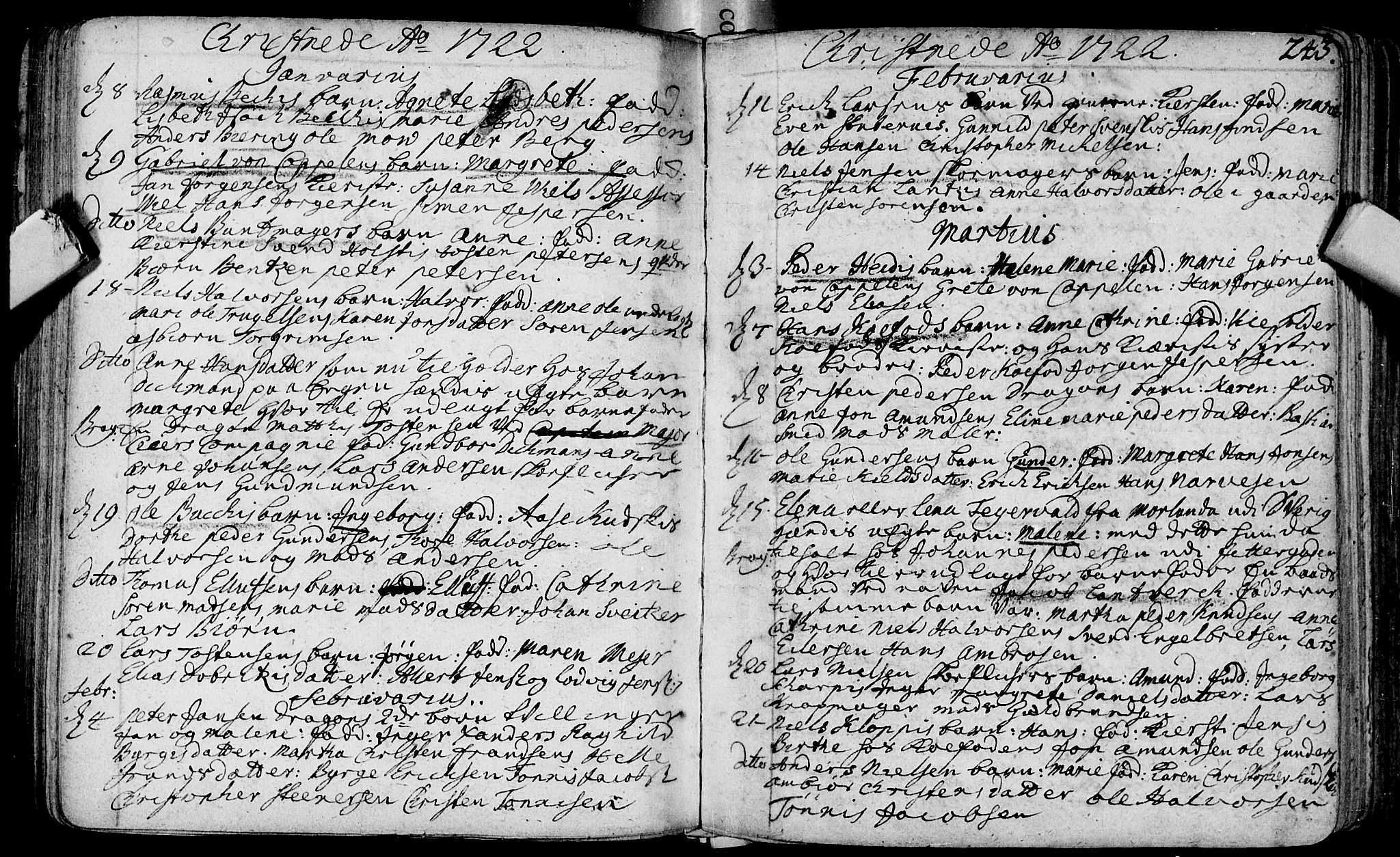 Bragernes kirkebøker, SAKO/A-6/F/Fa/L0003: Parish register (official) no. I 3, 1706-1734, p. 243