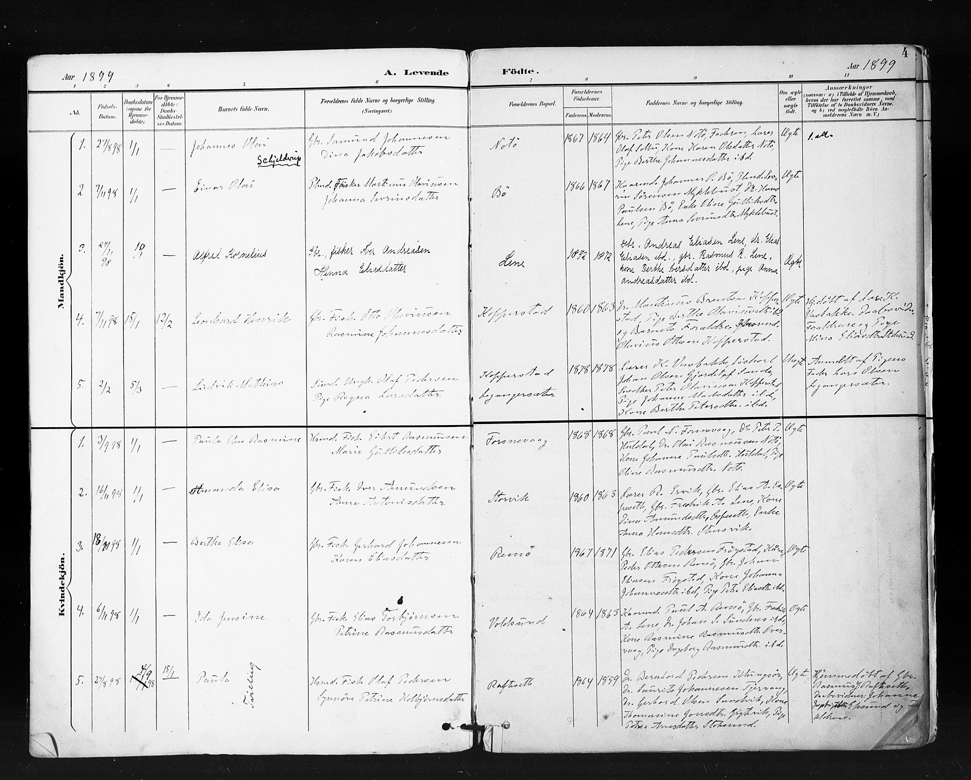 Ministerialprotokoller, klokkerbøker og fødselsregistre - Møre og Romsdal, AV/SAT-A-1454/507/L0074: Parish register (official) no. 507A09, 1894-1900, p. 4