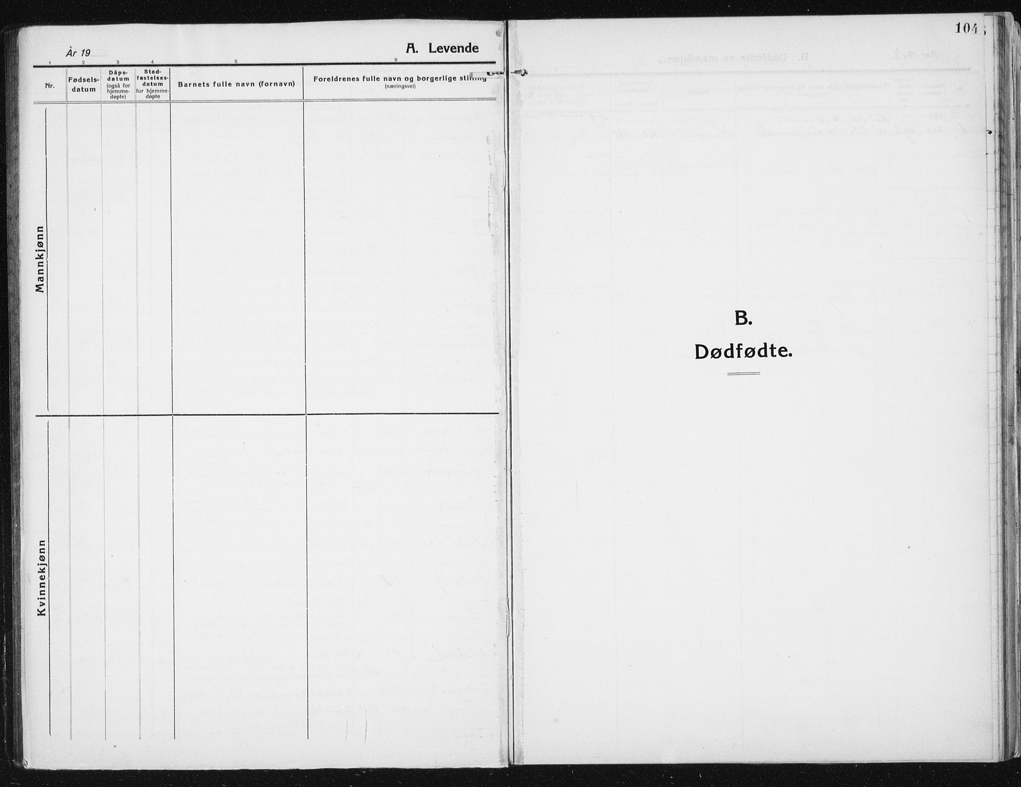 Ministerialprotokoller, klokkerbøker og fødselsregistre - Sør-Trøndelag, SAT/A-1456/641/L0599: Parish register (copy) no. 641C03, 1910-1938, p. 104