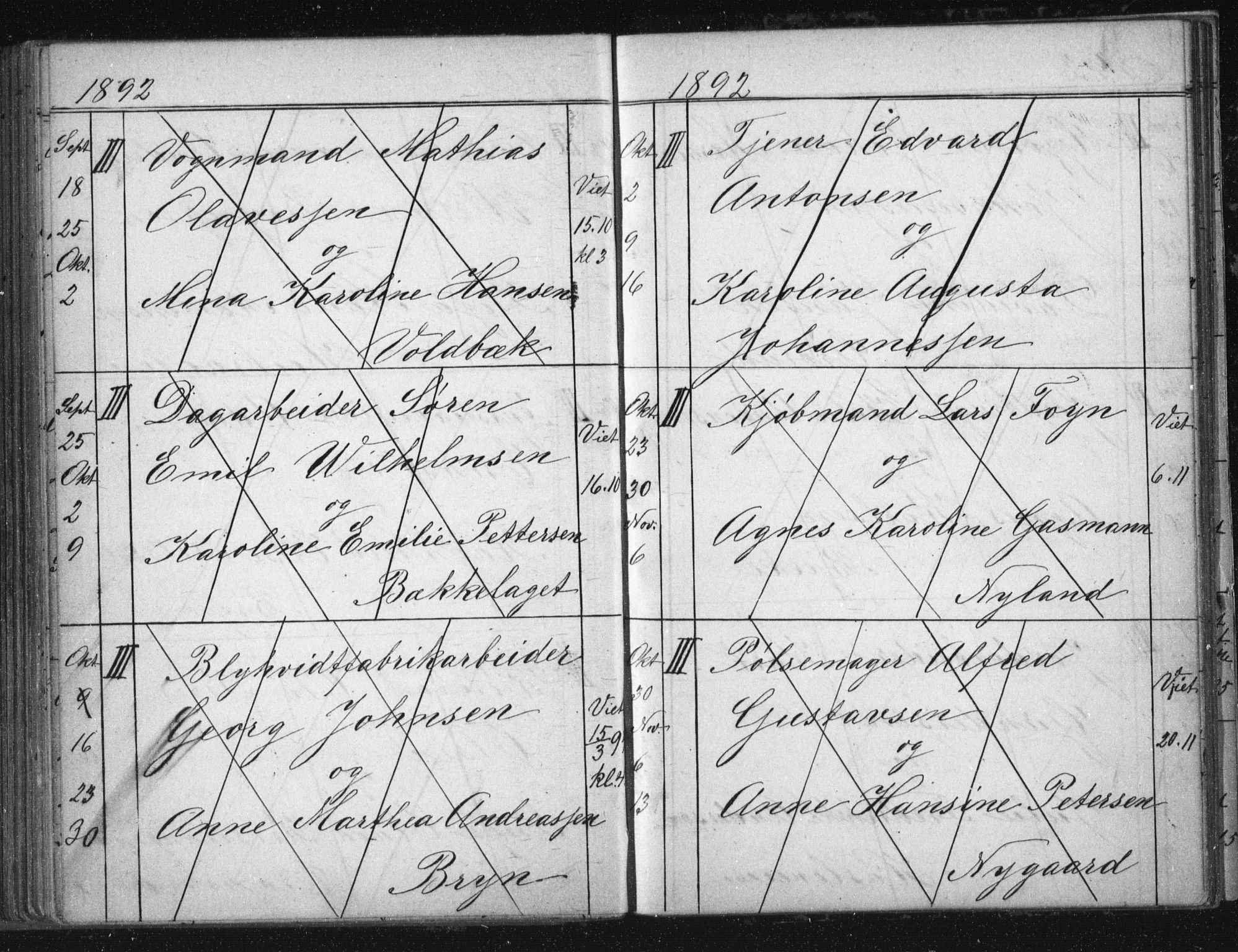 Østre Aker prestekontor Kirkebøker, SAO/A-10840/H/Ha/L0005: Banns register no. I 5, 1879-1899