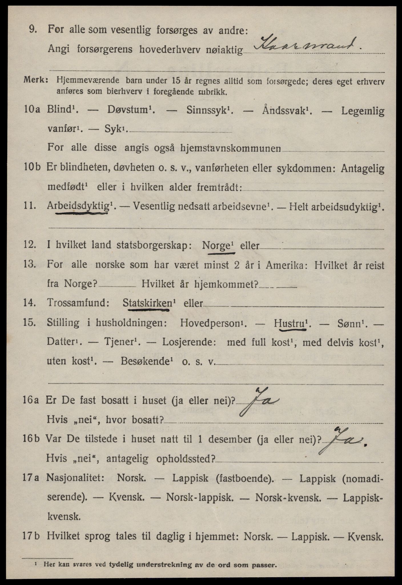 SAT, 1920 census for Budal, 1920, p. 1077