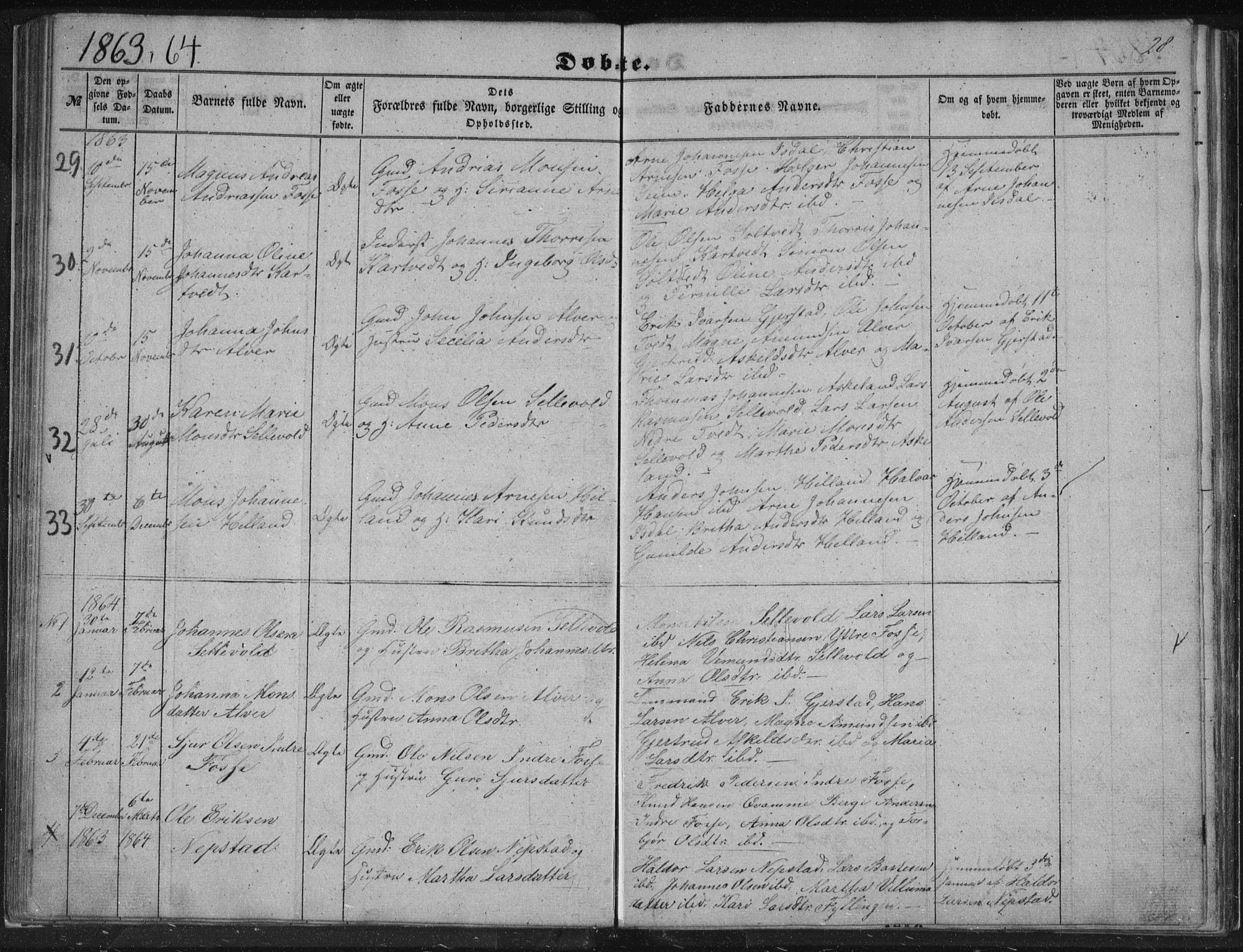 Alversund Sokneprestembete, SAB/A-73901/H/Ha/Hab: Parish register (copy) no. A 1, 1852-1864, p. 28
