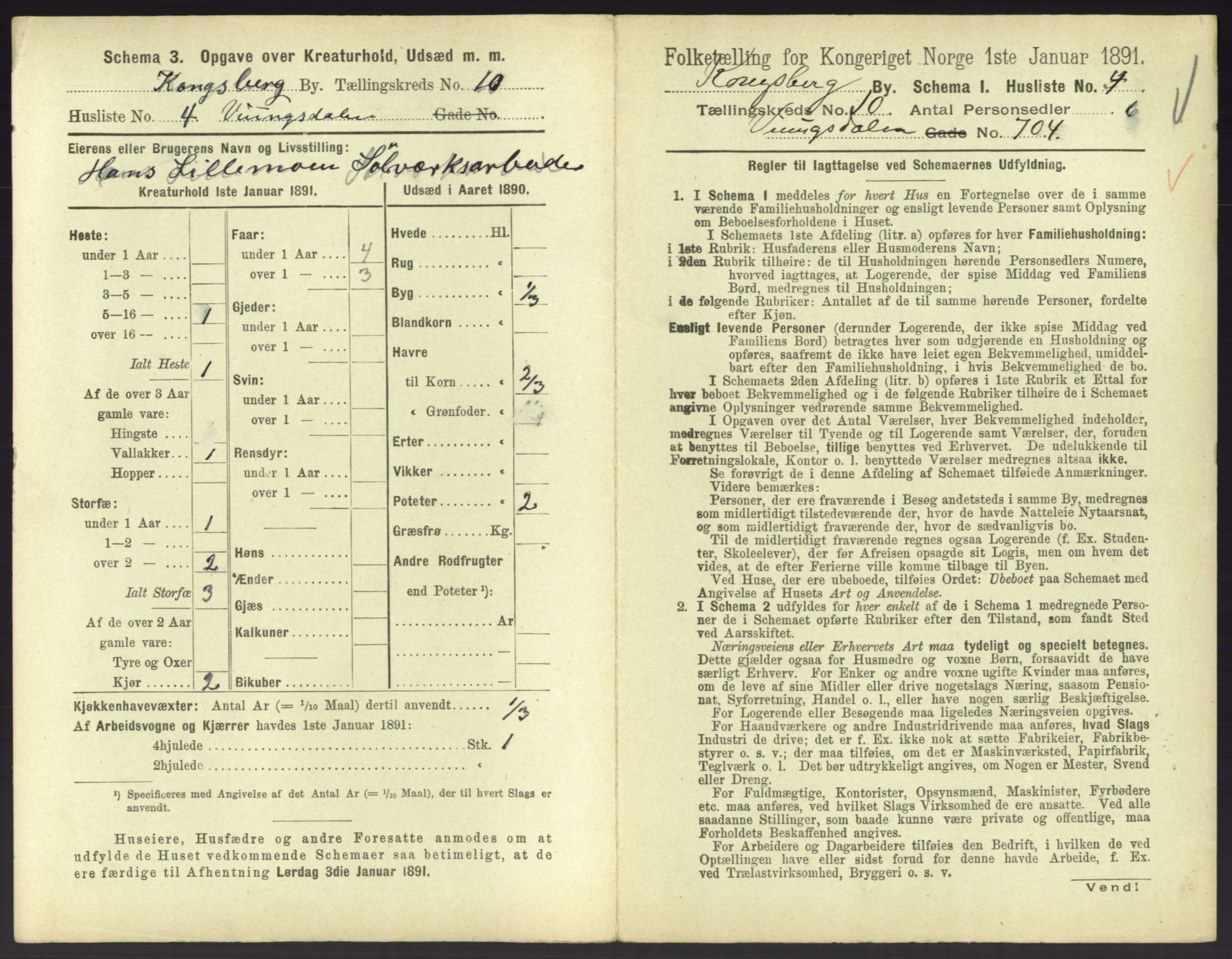 RA, 1891 census for 0604 Kongsberg, 1891, p. 1379