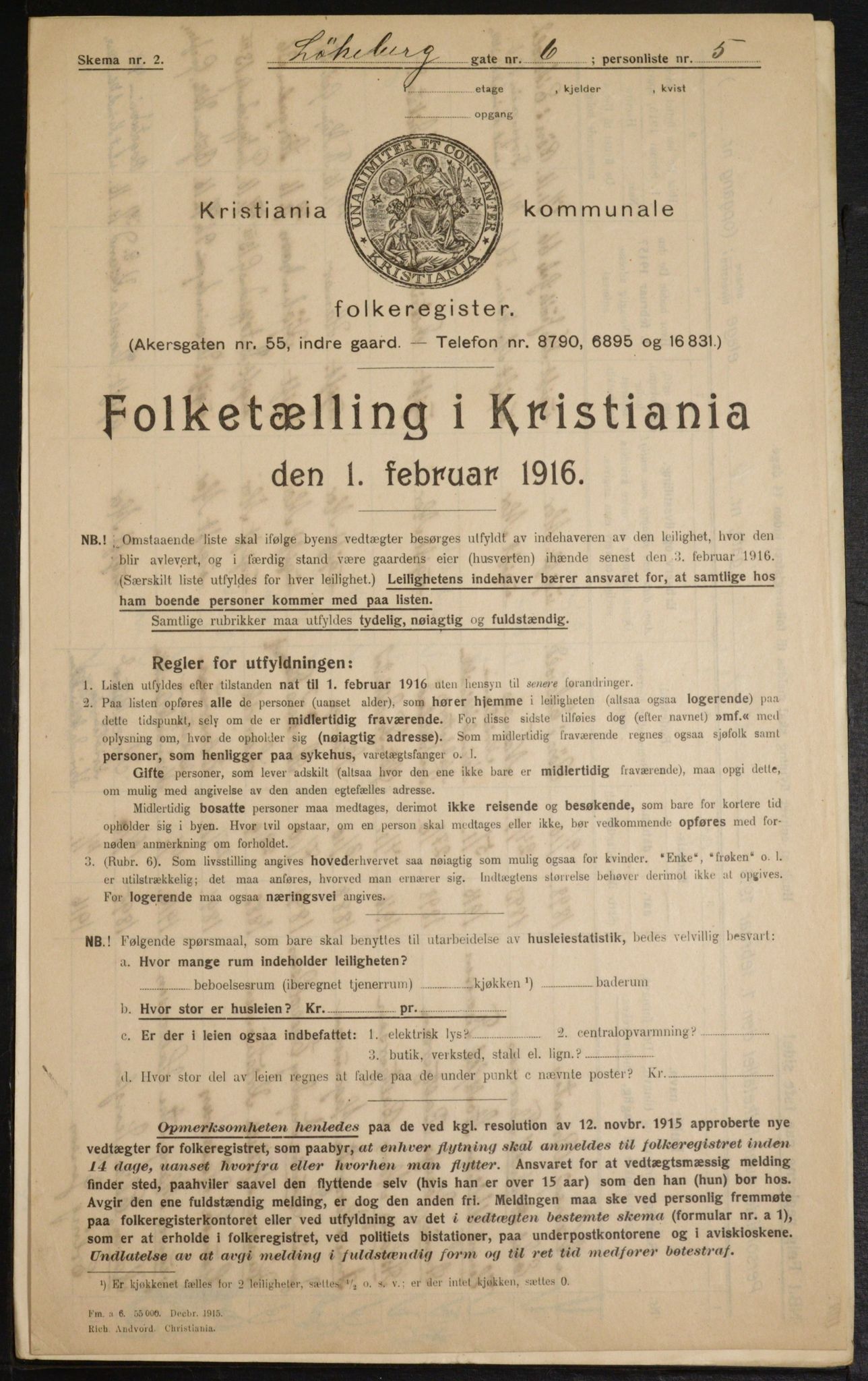 OBA, Municipal Census 1916 for Kristiania, 1916, p. 59901