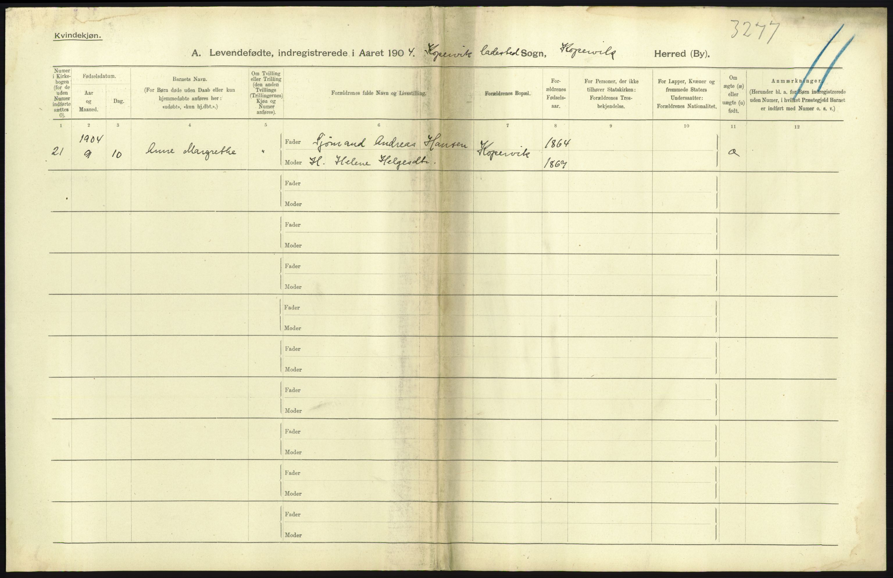 Statistisk sentralbyrå, Sosiodemografiske emner, Befolkning, AV/RA-S-2228/D/Df/Dfa/Dfab/L0012: Stavanger amt: Fødte, gifte, døde, 1904, p. 35