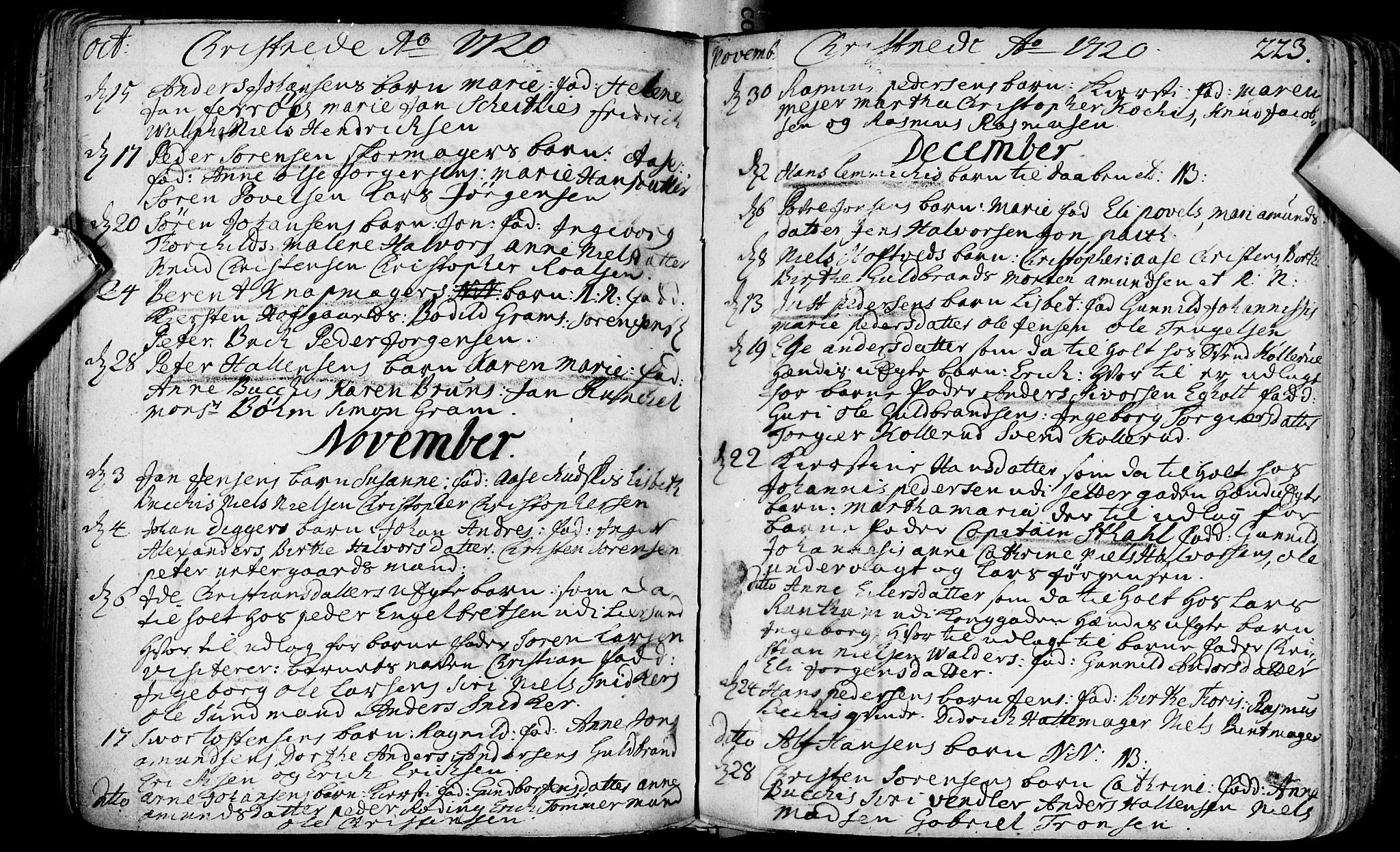 Bragernes kirkebøker, AV/SAKO-A-6/F/Fa/L0003: Parish register (official) no. I 3, 1706-1734, p. 223