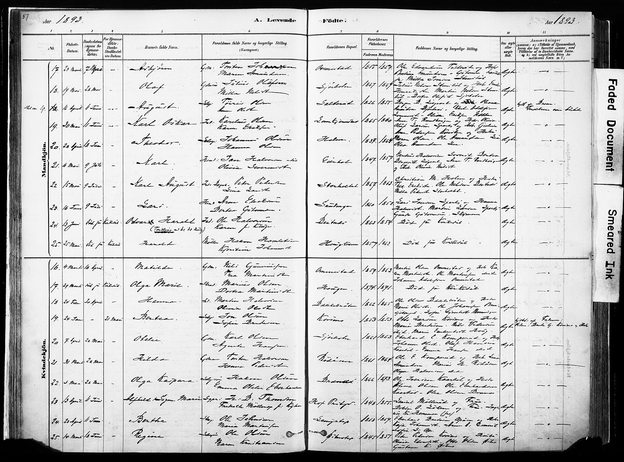 Hof prestekontor, SAH/PREST-038/H/Ha/Haa/L0010: Parish register (official) no. 10, 1878-1909, p. 57