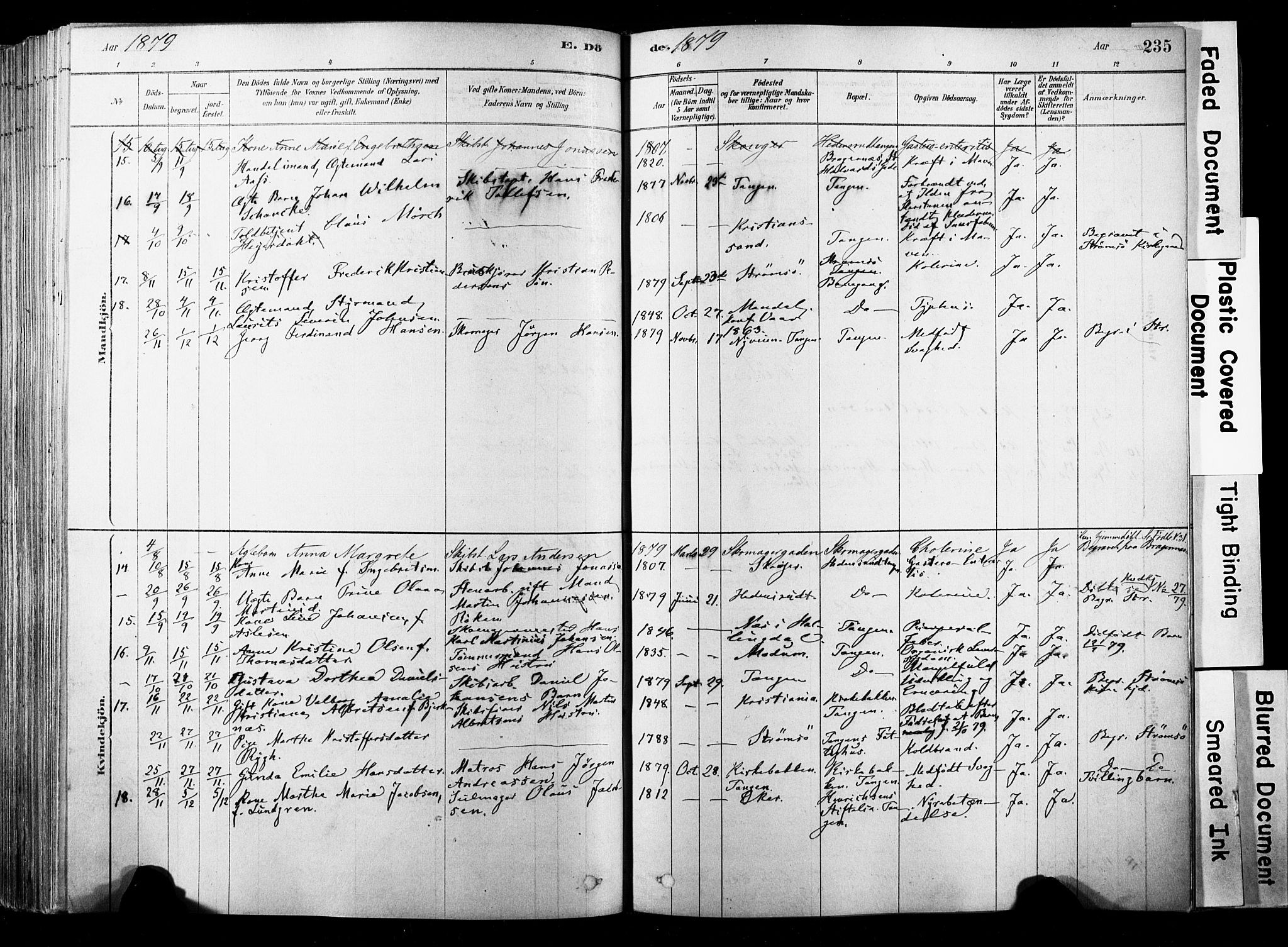 Strømsø kirkebøker, SAKO/A-246/F/Fb/L0006: Parish register (official) no. II 6, 1879-1910, p. 235