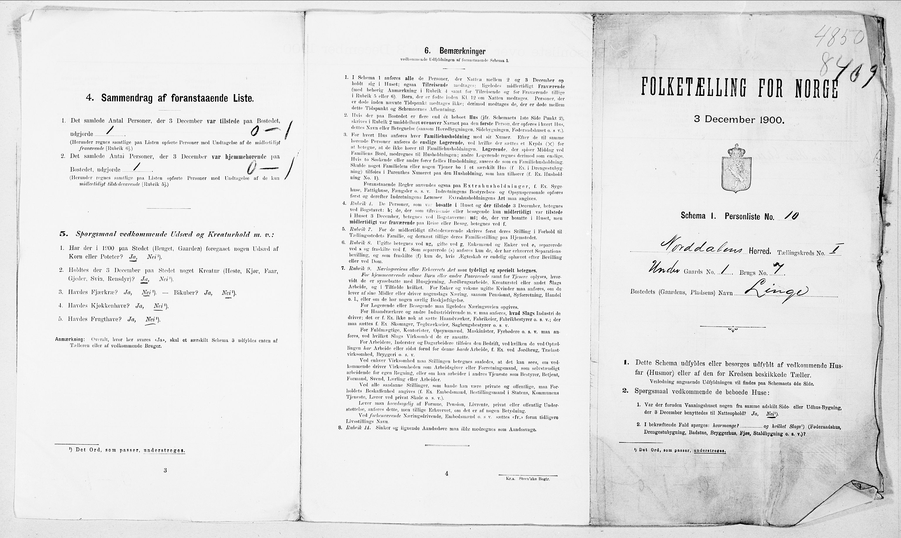 SAT, 1900 census for Norddal, 1900, p. 30