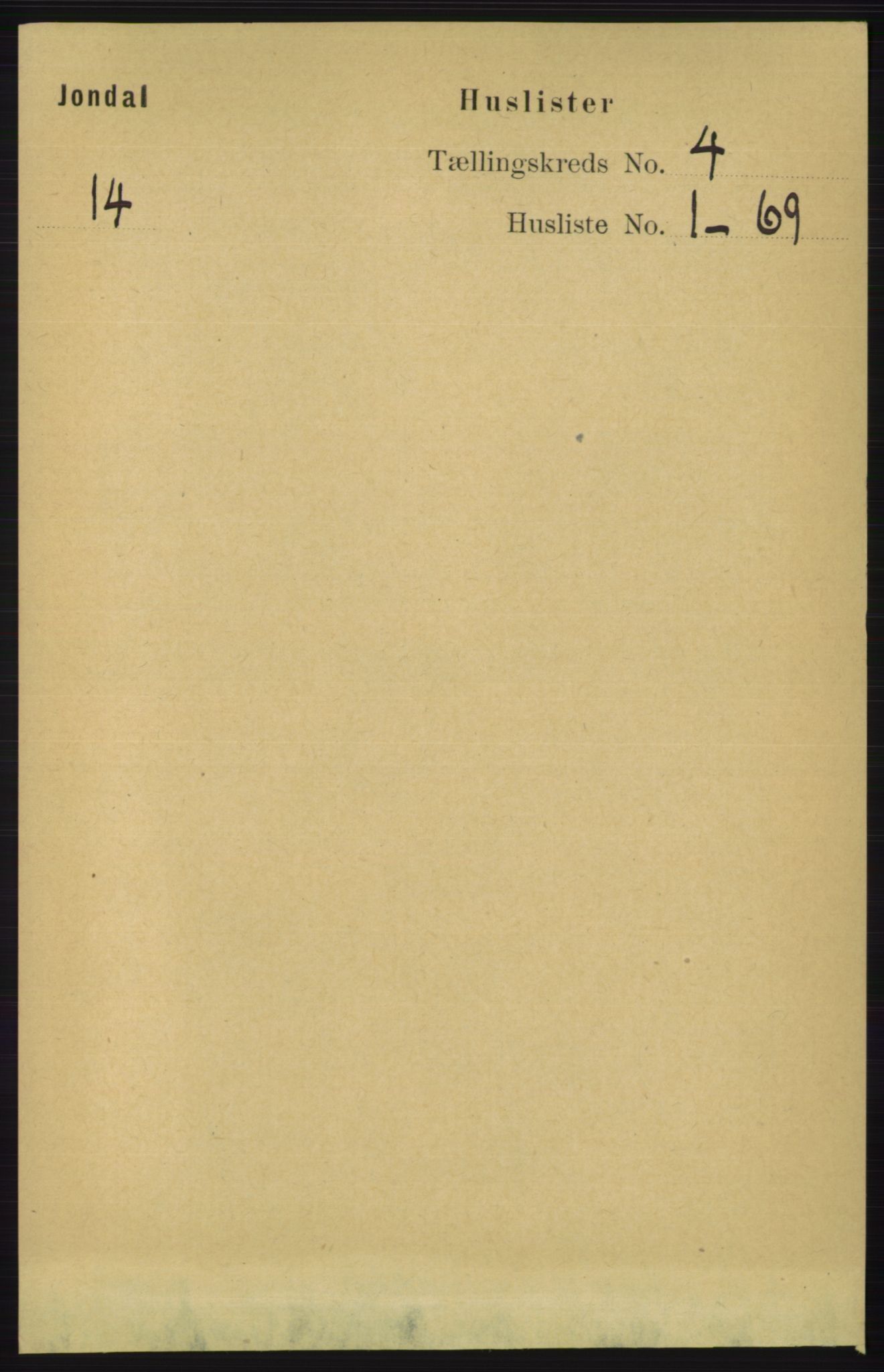 RA, 1891 census for 1227 Jondal, 1891, p. 1990
