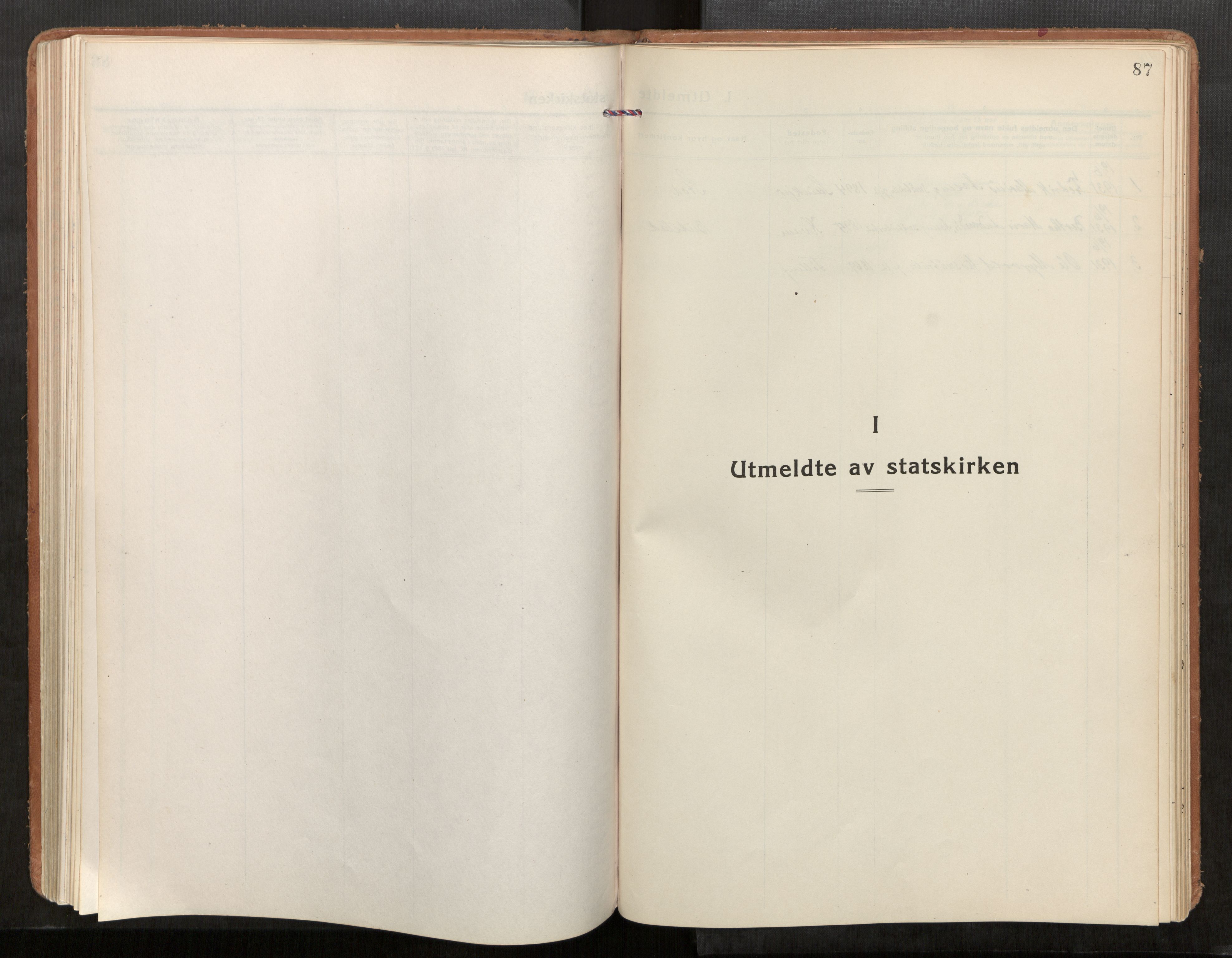 Stod sokneprestkontor, SAT/A-1164/1/I/I1/I1a/L0005: Parish register (official) no. 5, 1923-1932, p. 87