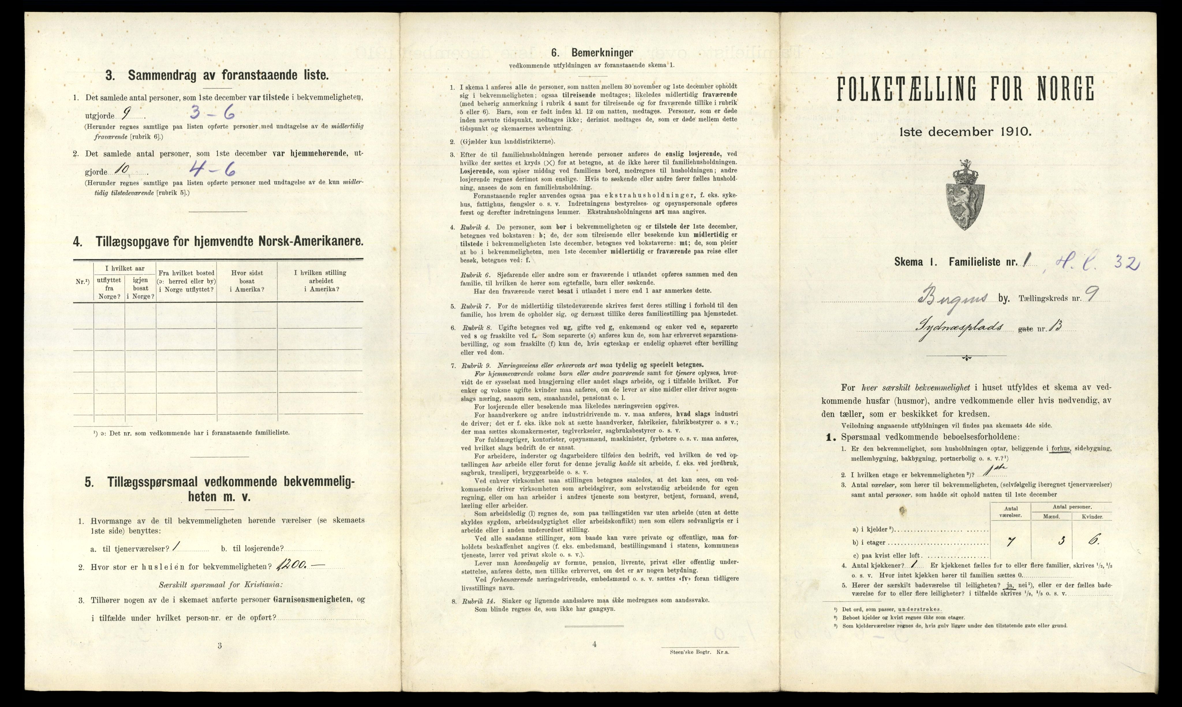 RA, 1910 census for Bergen, 1910, p. 3219