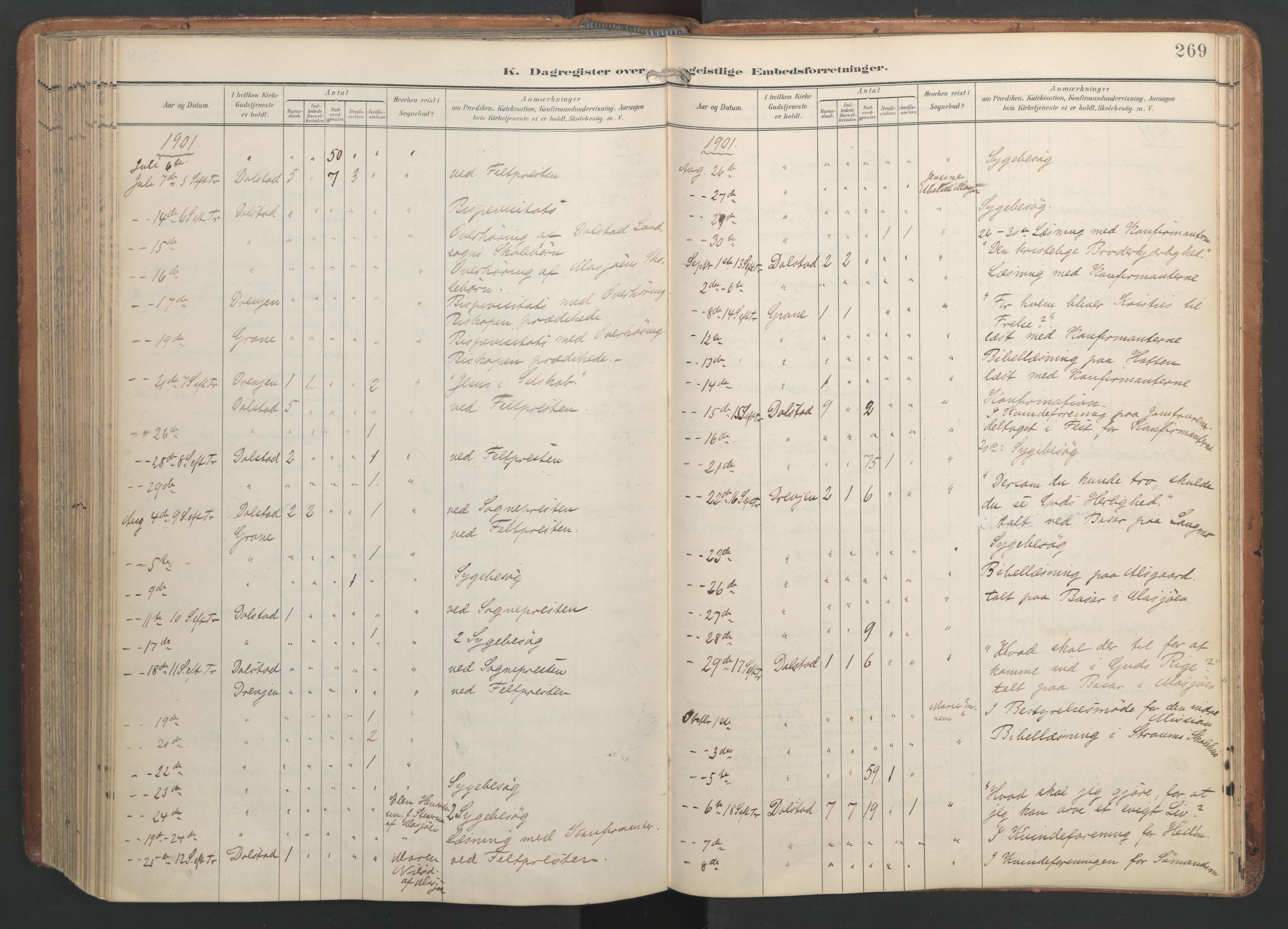 Ministerialprotokoller, klokkerbøker og fødselsregistre - Nordland, AV/SAT-A-1459/820/L0298: Parish register (official) no. 820A19, 1897-1915, p. 269