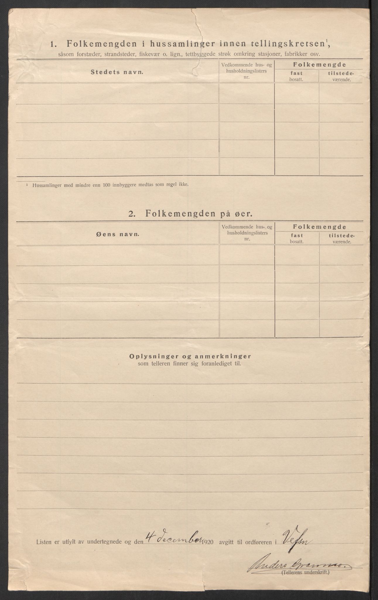 SAT, 1920 census for Vefsn, 1920, p. 32