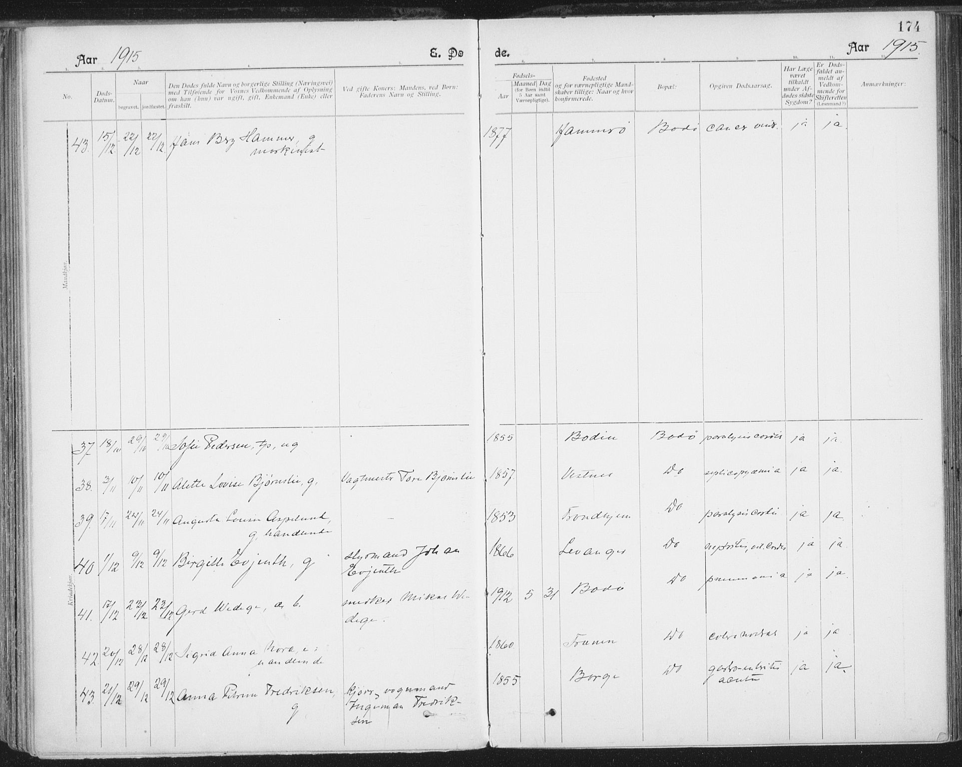 Ministerialprotokoller, klokkerbøker og fødselsregistre - Nordland, AV/SAT-A-1459/801/L0012: Parish register (official) no. 801A12, 1900-1916, p. 174