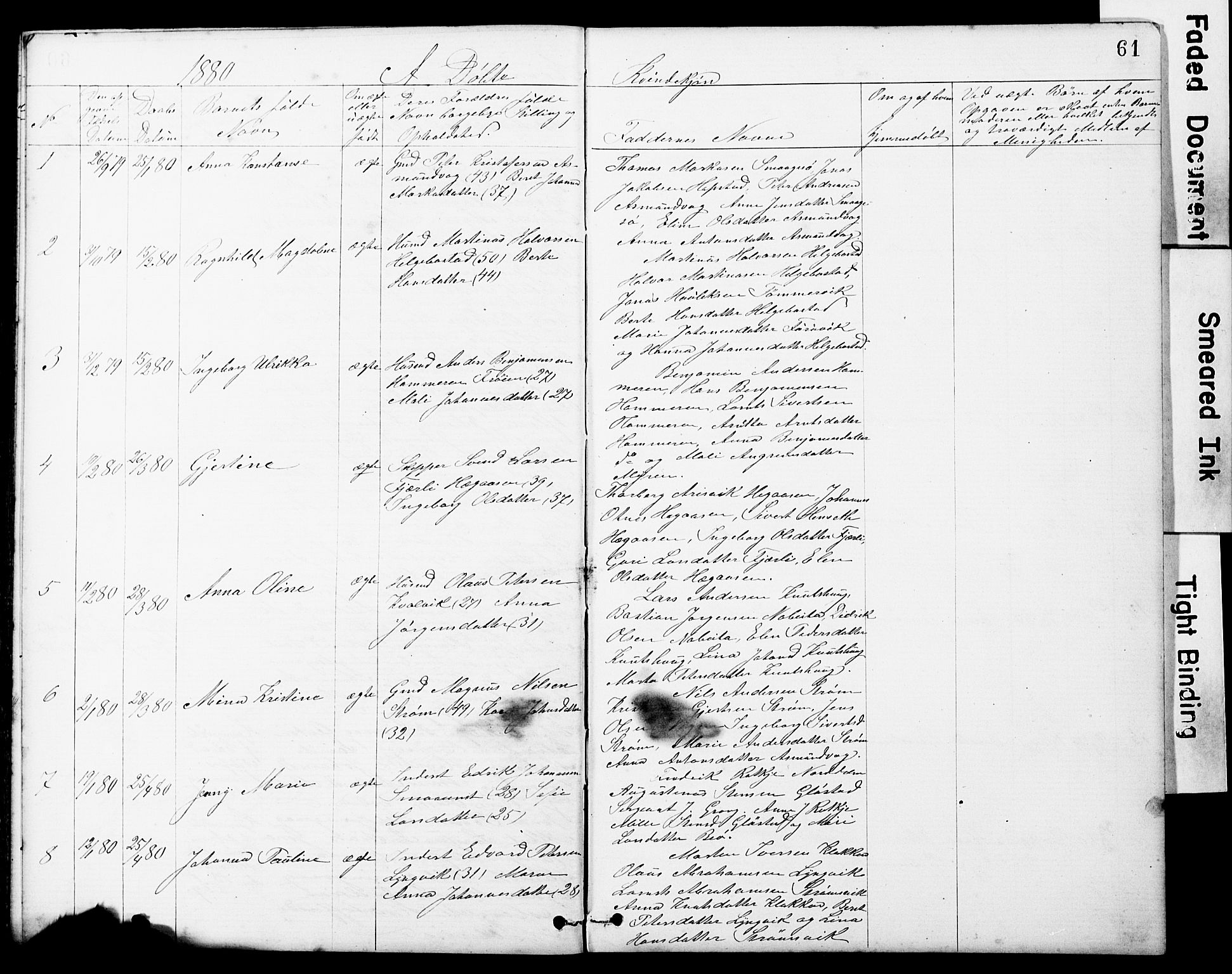 Ministerialprotokoller, klokkerbøker og fødselsregistre - Sør-Trøndelag, SAT/A-1456/634/L0541: Parish register (copy) no. 634C03, 1874-1891, p. 61