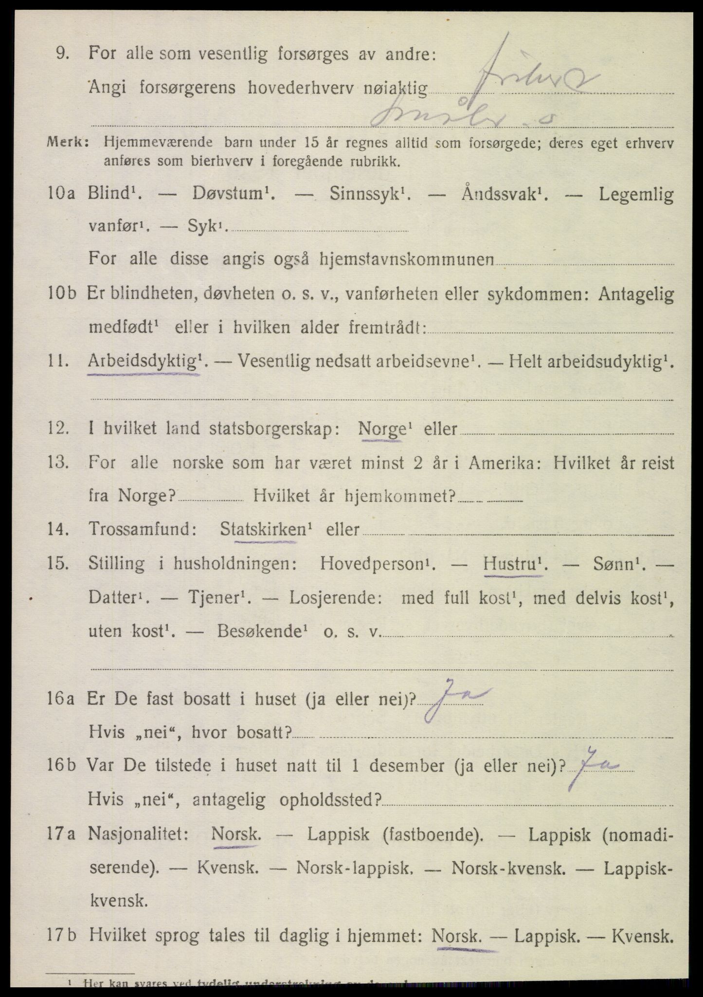 SAT, 1920 census for Hemnes, 1920, p. 8495