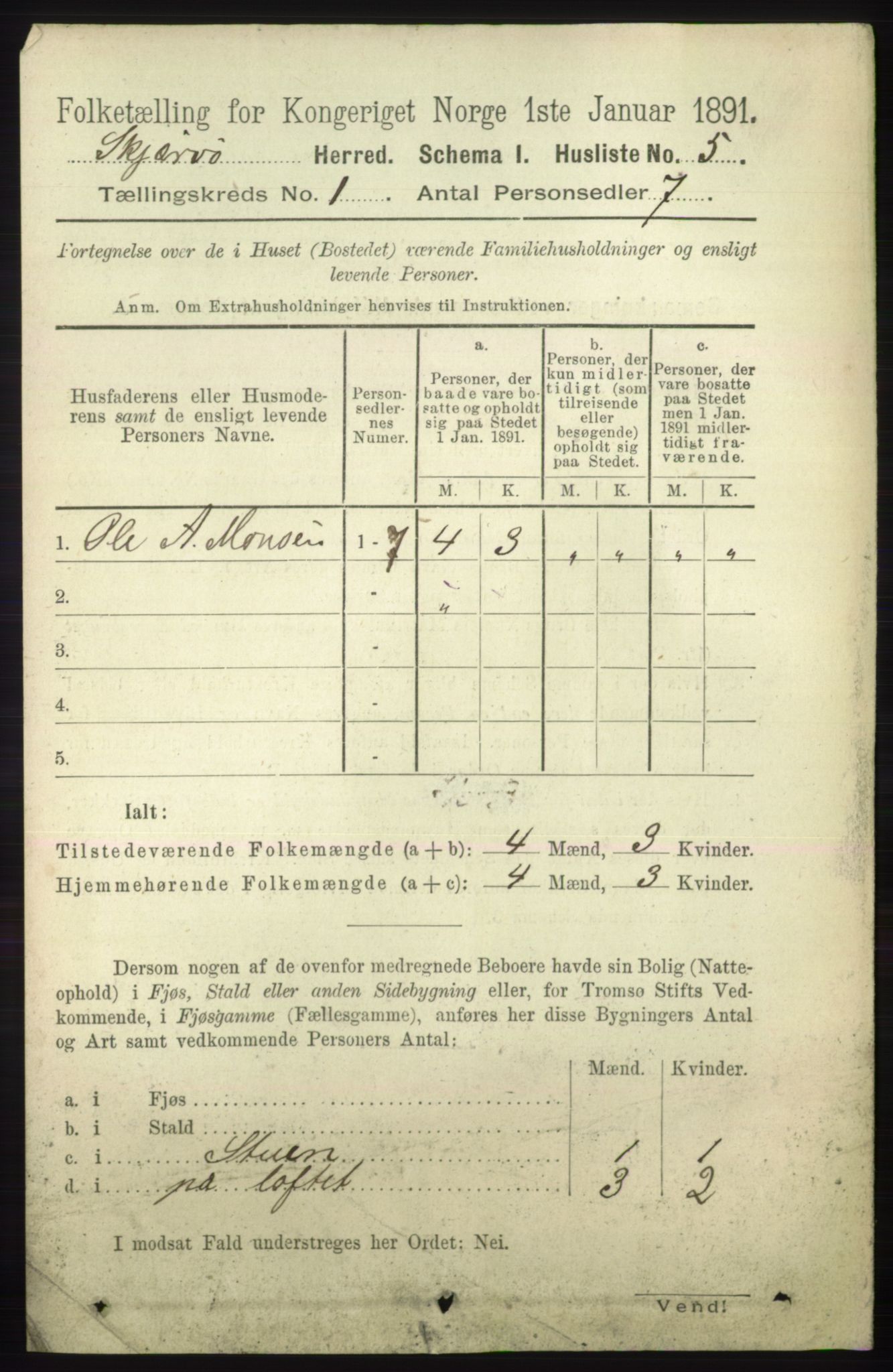 RA, 1891 census for 1941 Skjervøy, 1891, p. 23