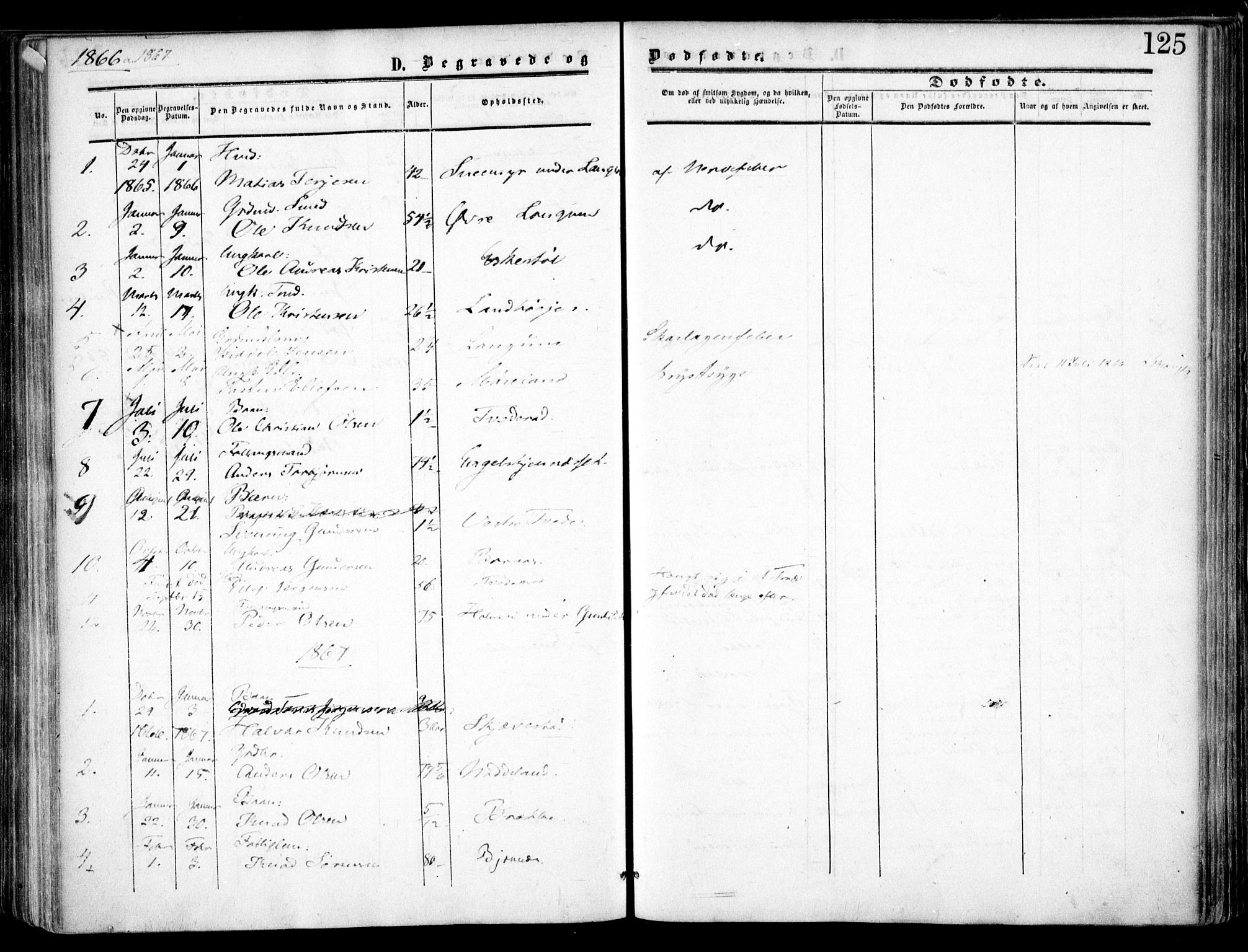Austre Moland sokneprestkontor, SAK/1111-0001/F/Fa/Faa/L0008: Parish register (official) no. A 8, 1858-1868, p. 125