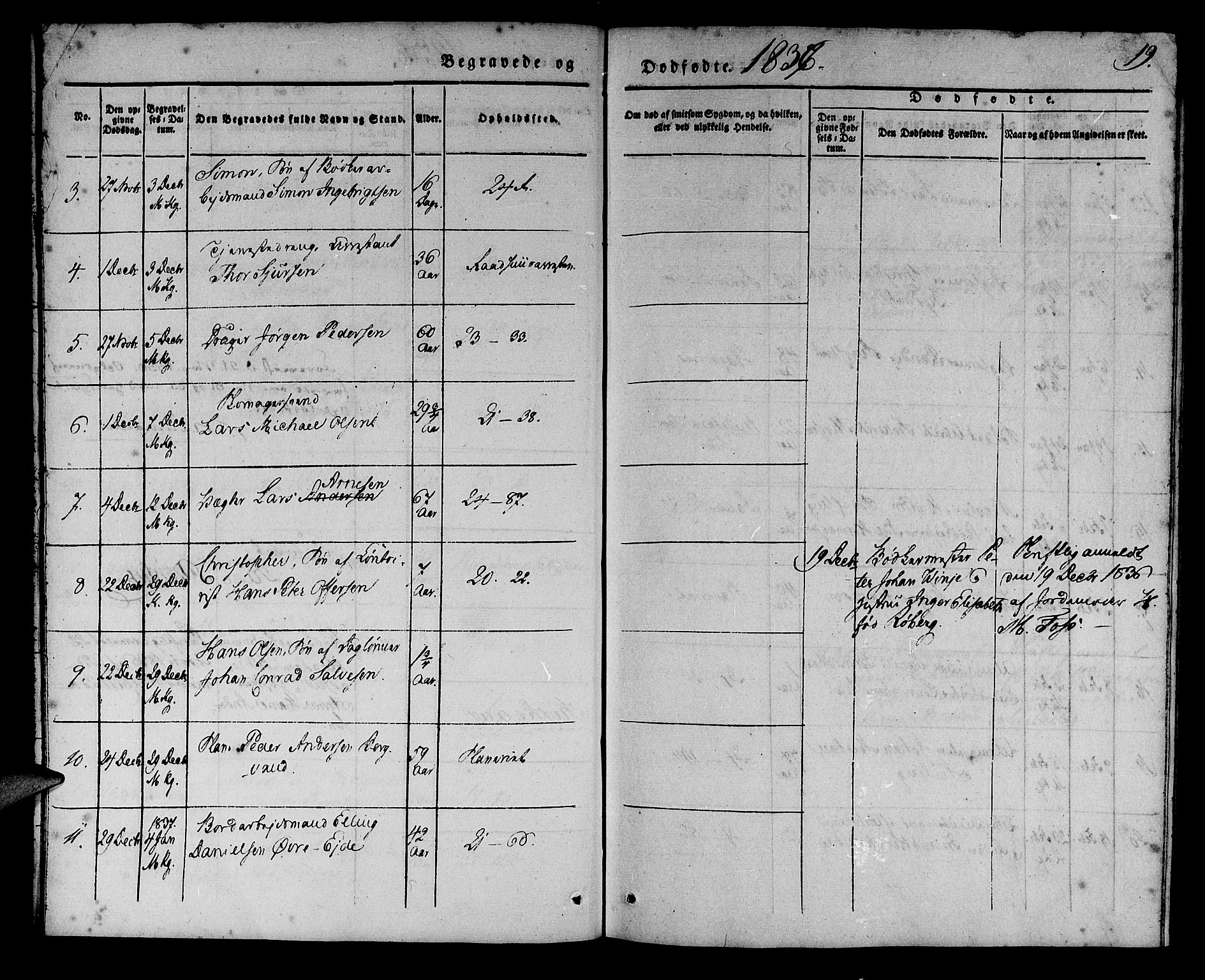 Korskirken sokneprestembete, SAB/A-76101/H/Haa/L0043: Parish register (official) no. E 1, 1834-1848, p. 19