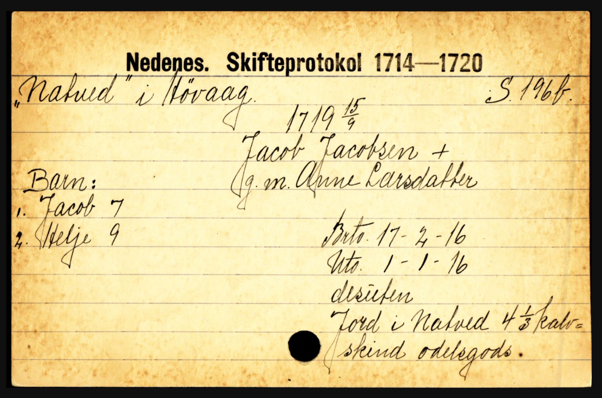 Nedenes sorenskriveri før 1824, AV/SAK-1221-0007/H, p. 21235