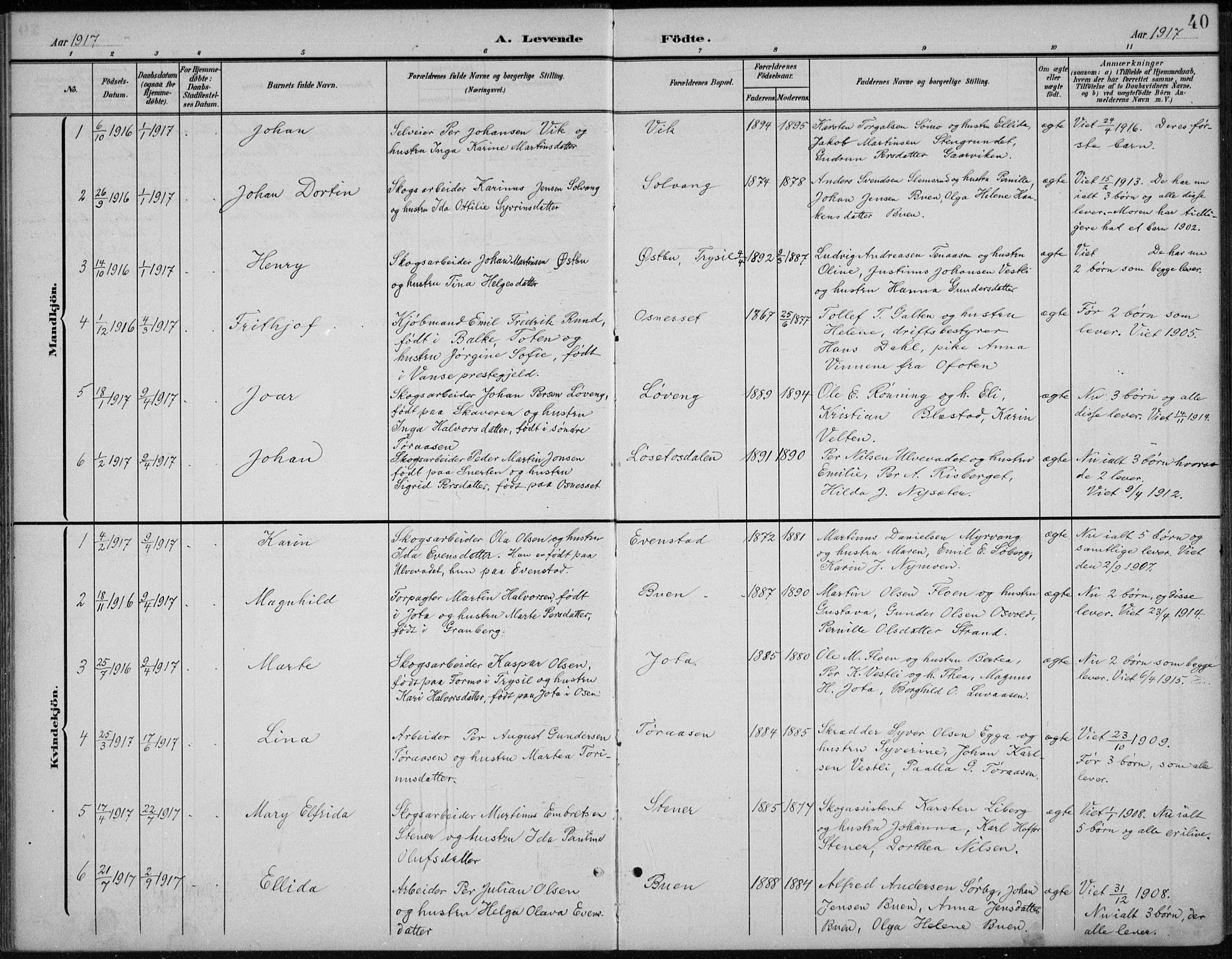 Åmot prestekontor, Hedmark, AV/SAH-PREST-056/H/Ha/Hab/L0003: Parish register (copy) no. 3, 1902-1938, p. 40