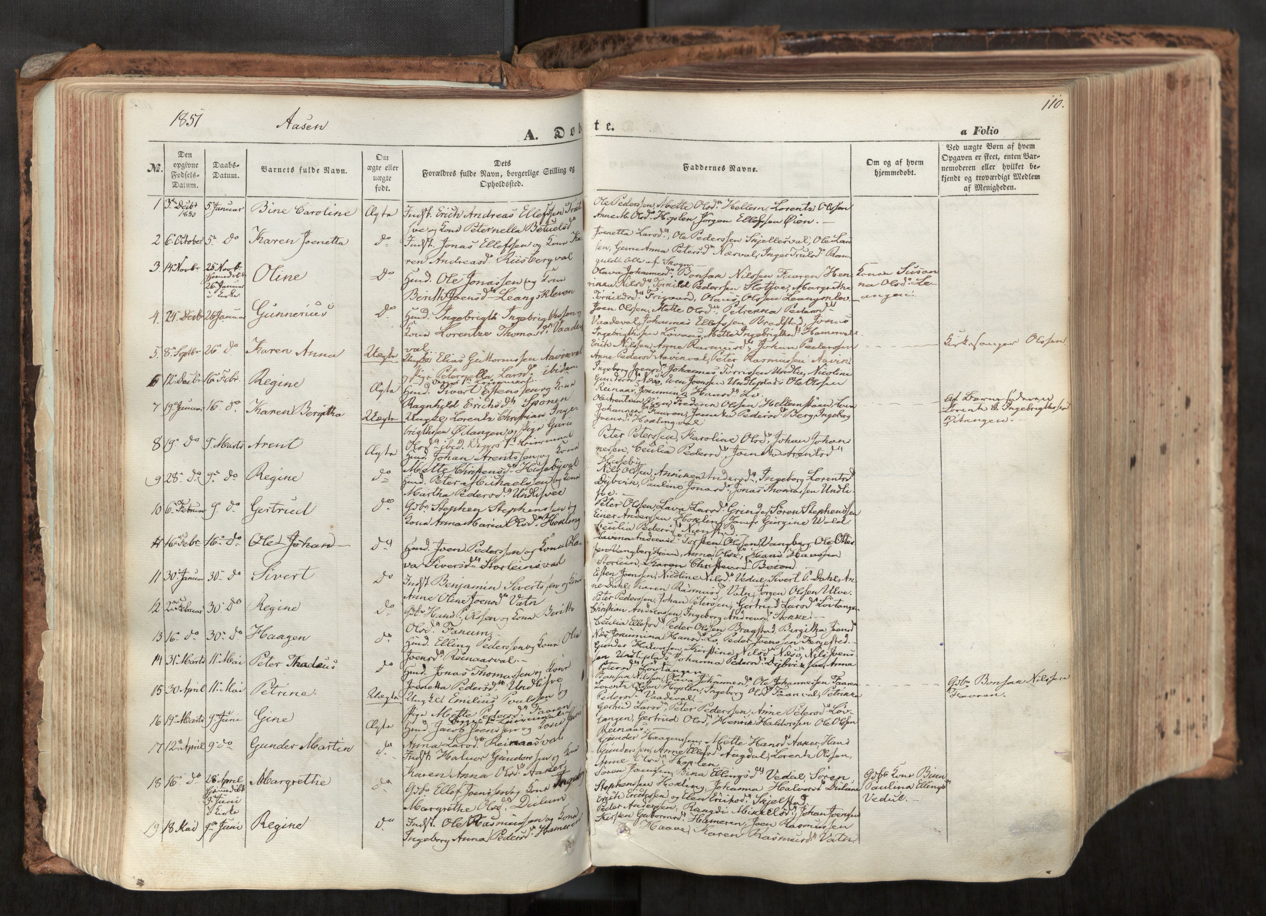 Ministerialprotokoller, klokkerbøker og fødselsregistre - Nord-Trøndelag, SAT/A-1458/713/L0116: Parish register (official) no. 713A07, 1850-1877, p. 110