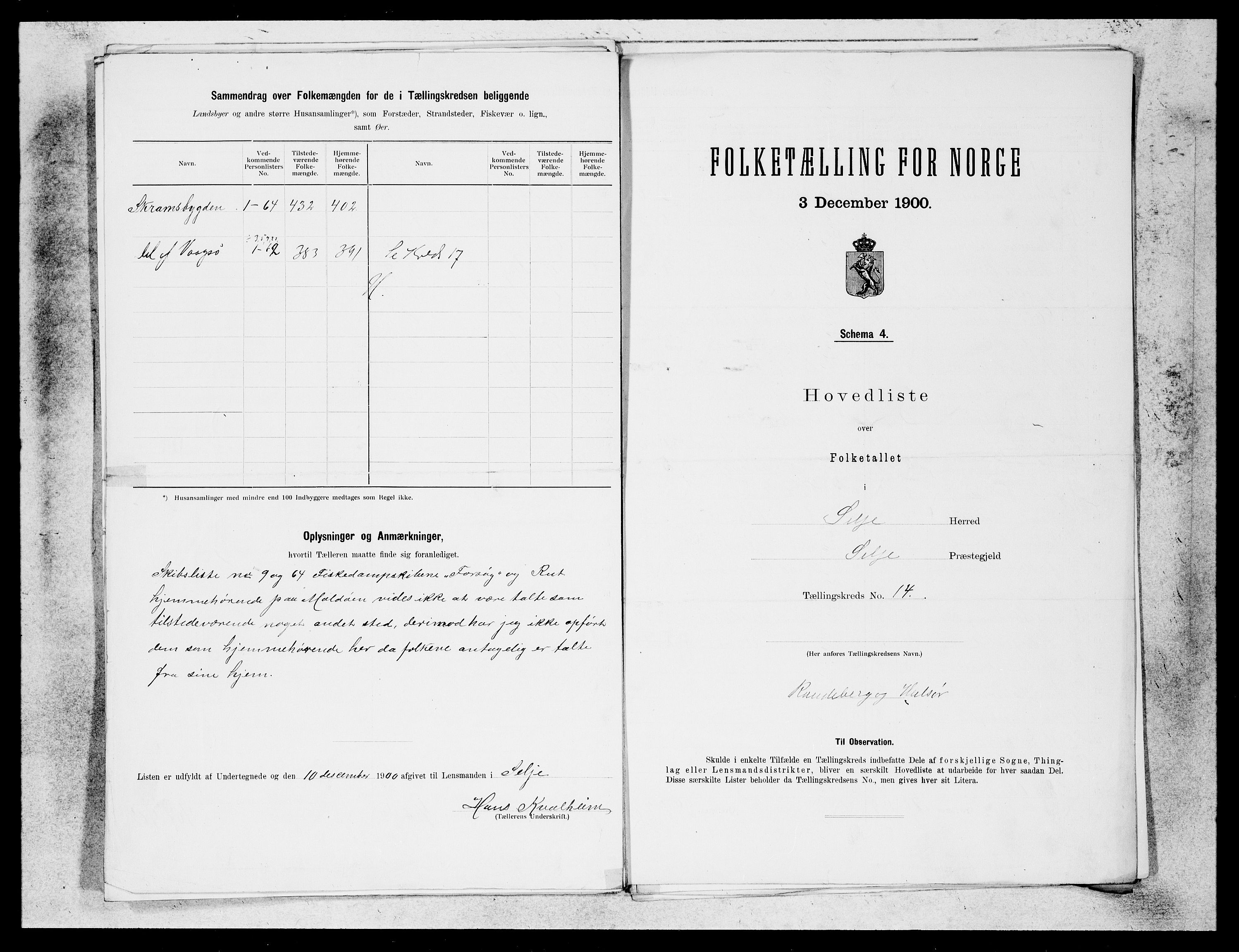 SAB, 1900 census for Selje, 1900, p. 27