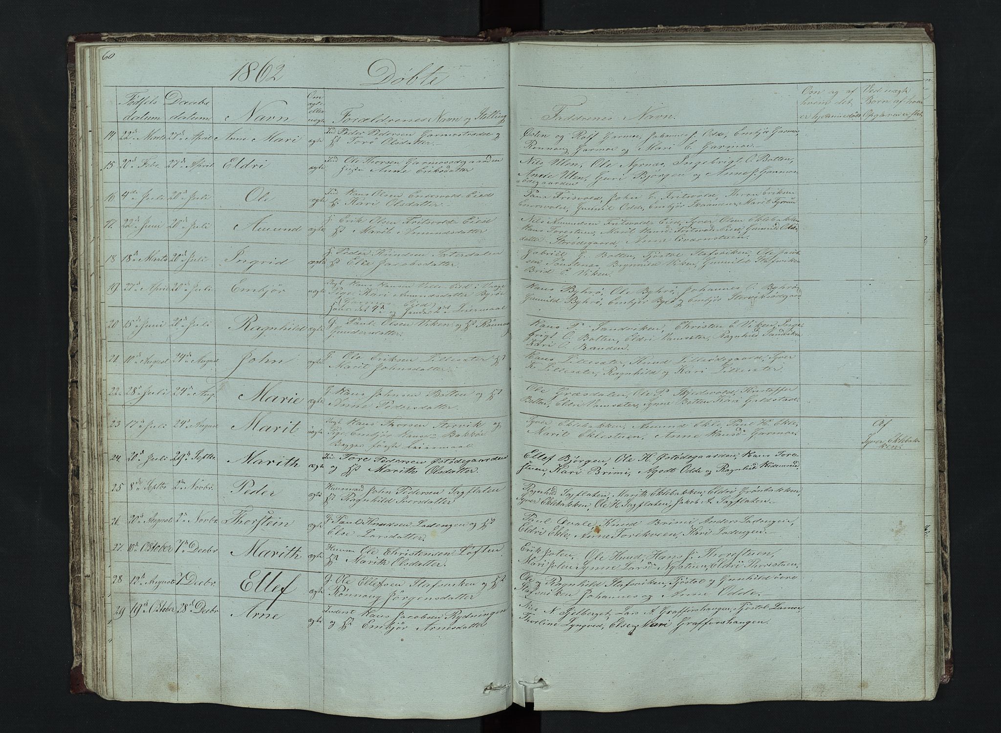 Lom prestekontor, SAH/PREST-070/L/L0014: Parish register (copy) no. 14, 1845-1876, p. 60-61