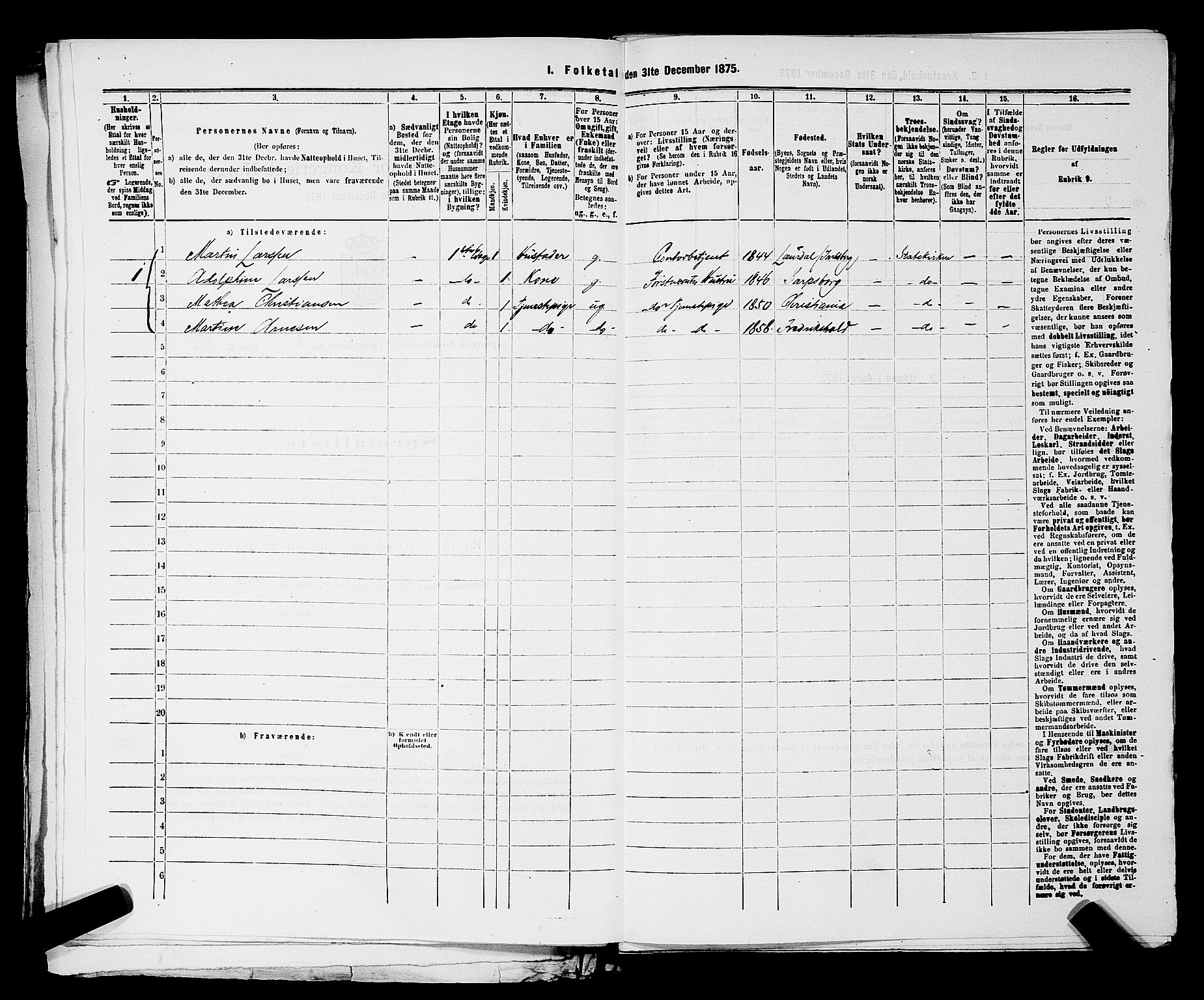 RA, 1875 census for 0103B Fredrikstad/Fredrikstad, 1875, p. 1151
