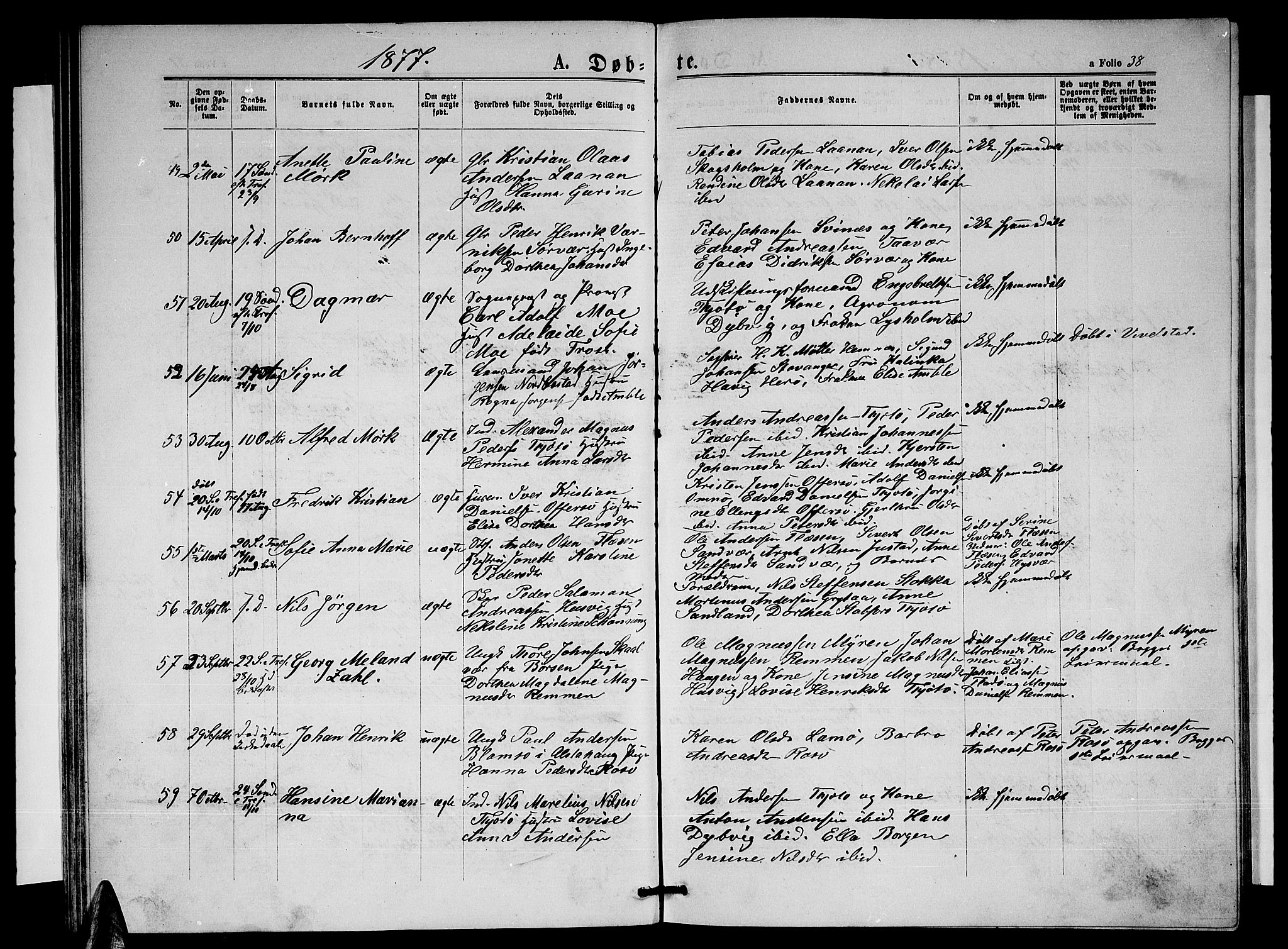 Ministerialprotokoller, klokkerbøker og fødselsregistre - Nordland, AV/SAT-A-1459/817/L0267: Parish register (copy) no. 817C02, 1870-1883, p. 38