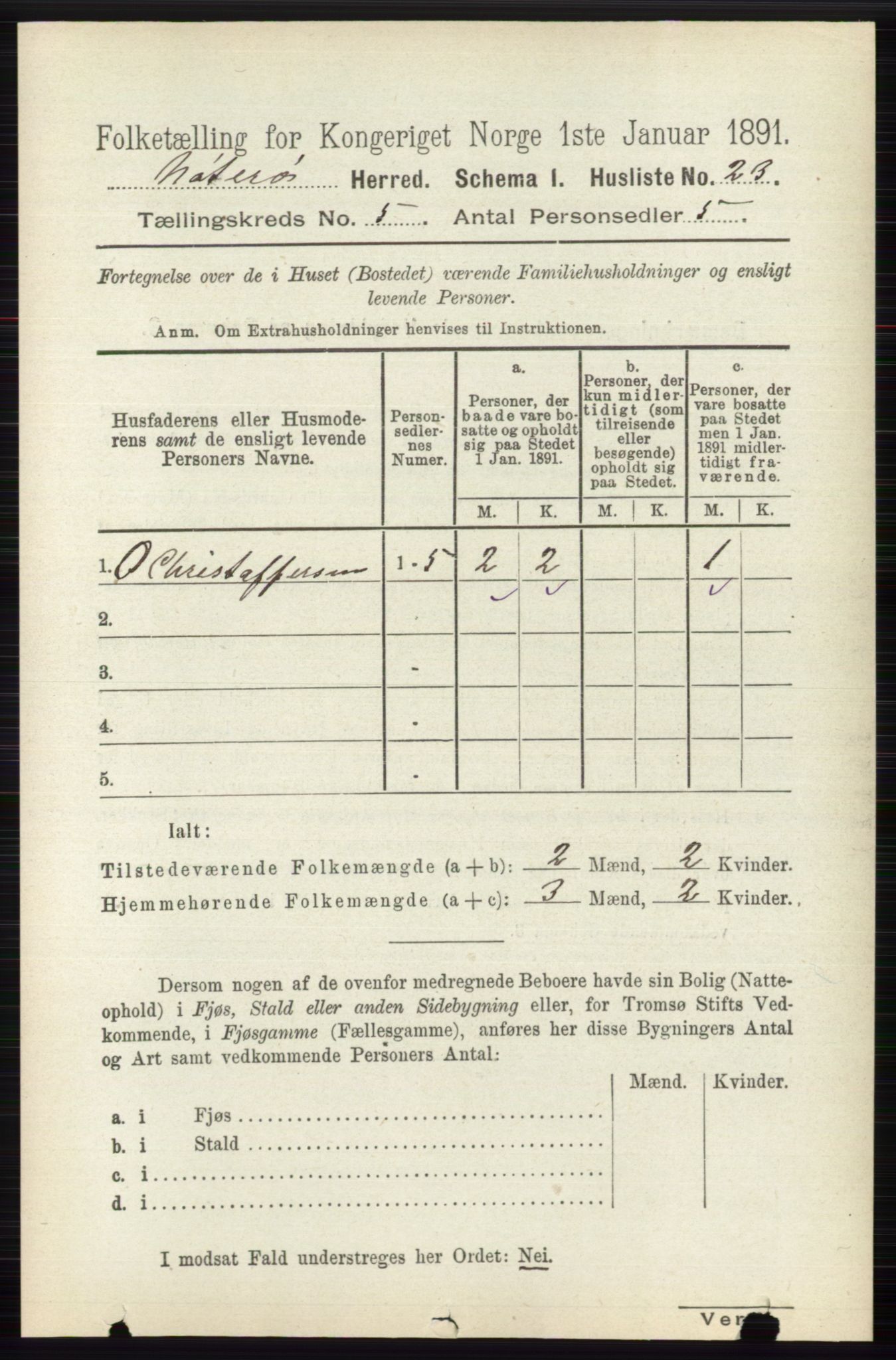 RA, 1891 census for 0722 Nøtterøy, 1891, p. 2537