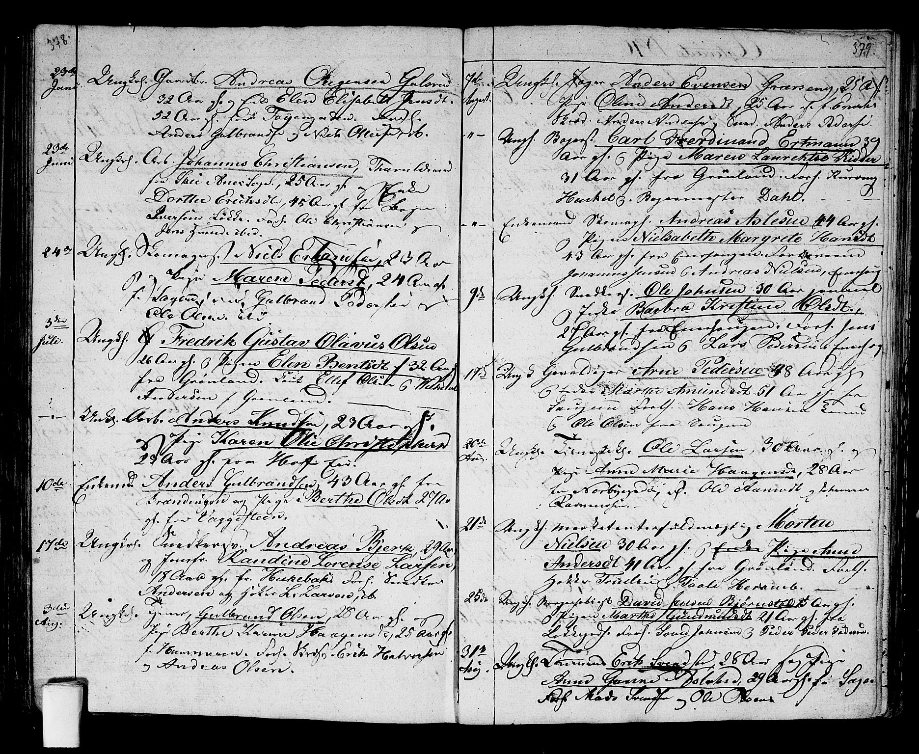 Aker prestekontor kirkebøker, AV/SAO-A-10861/G/L0007: Parish register (copy) no. 7, 1838-1846, p. 378-379