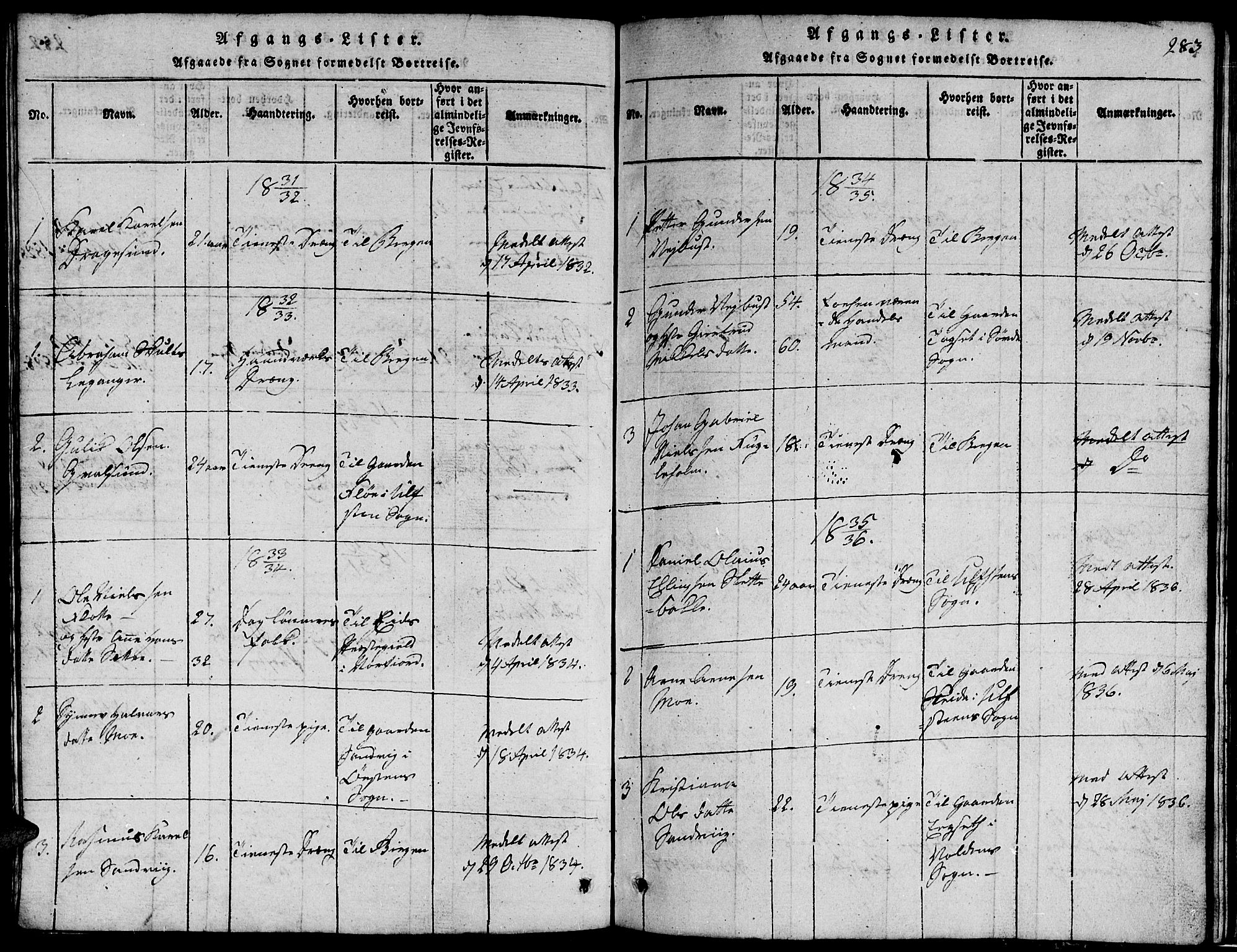 Ministerialprotokoller, klokkerbøker og fødselsregistre - Møre og Romsdal, SAT/A-1454/507/L0078: Parish register (copy) no. 507C01, 1816-1840, p. 283