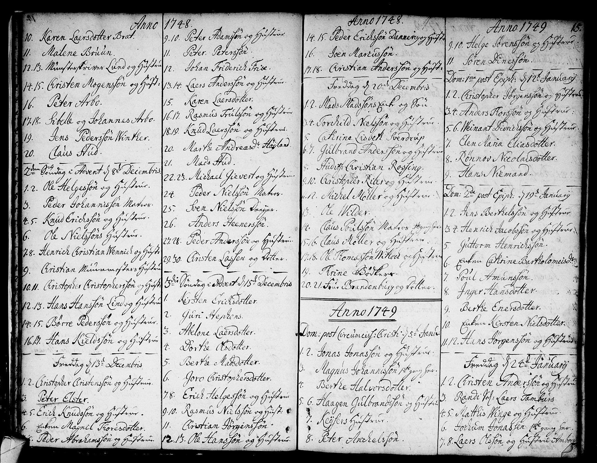 Strømsø kirkebøker, AV/SAKO-A-246/F/Fa/L0008: Parish register (official) no. I 8, 1748-1774, p. 15