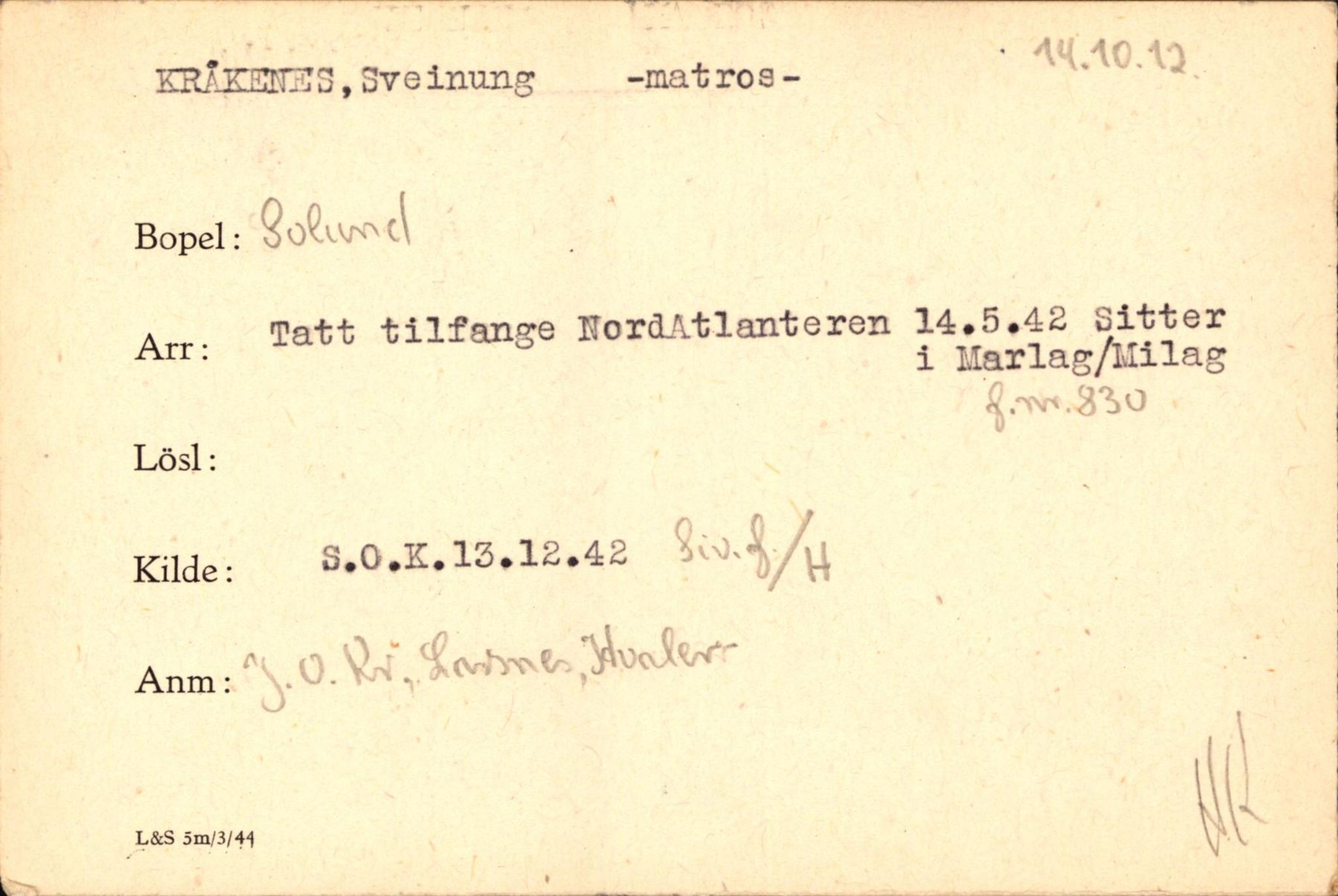 Forsvaret, Forsvarets krigshistoriske avdeling, AV/RA-RAFA-2017/Y/Yf/L0200: II-C-11-2102  -  Norske krigsfanger i Tyskland, 1940-1945, p. 610