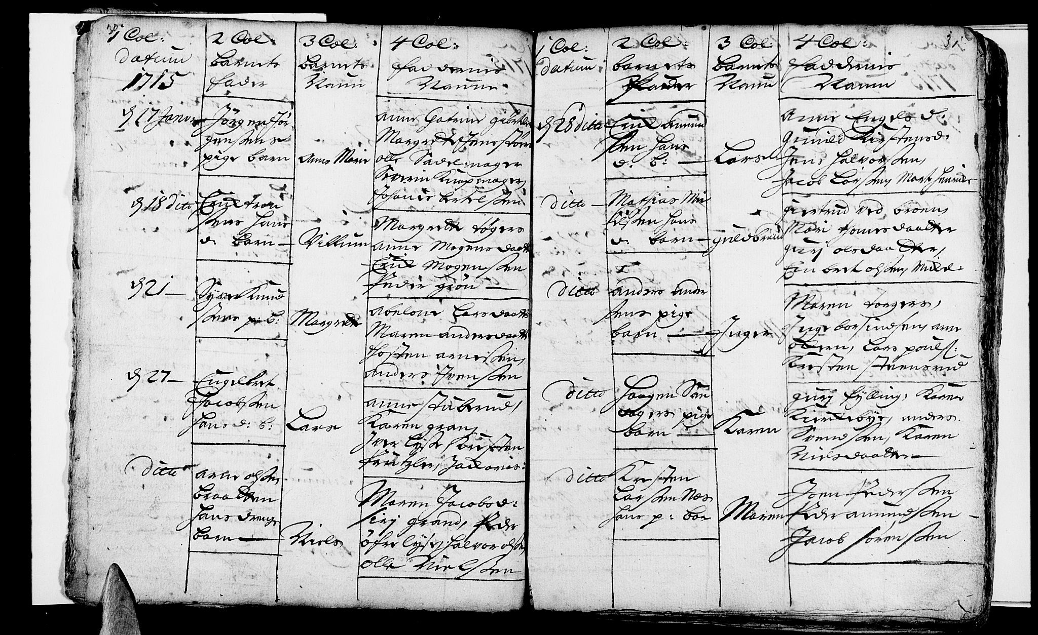 Aker prestekontor kirkebøker, SAO/A-10861/F/L0002: Parish register (official) no. 2, 1714-1720, p. 30-31