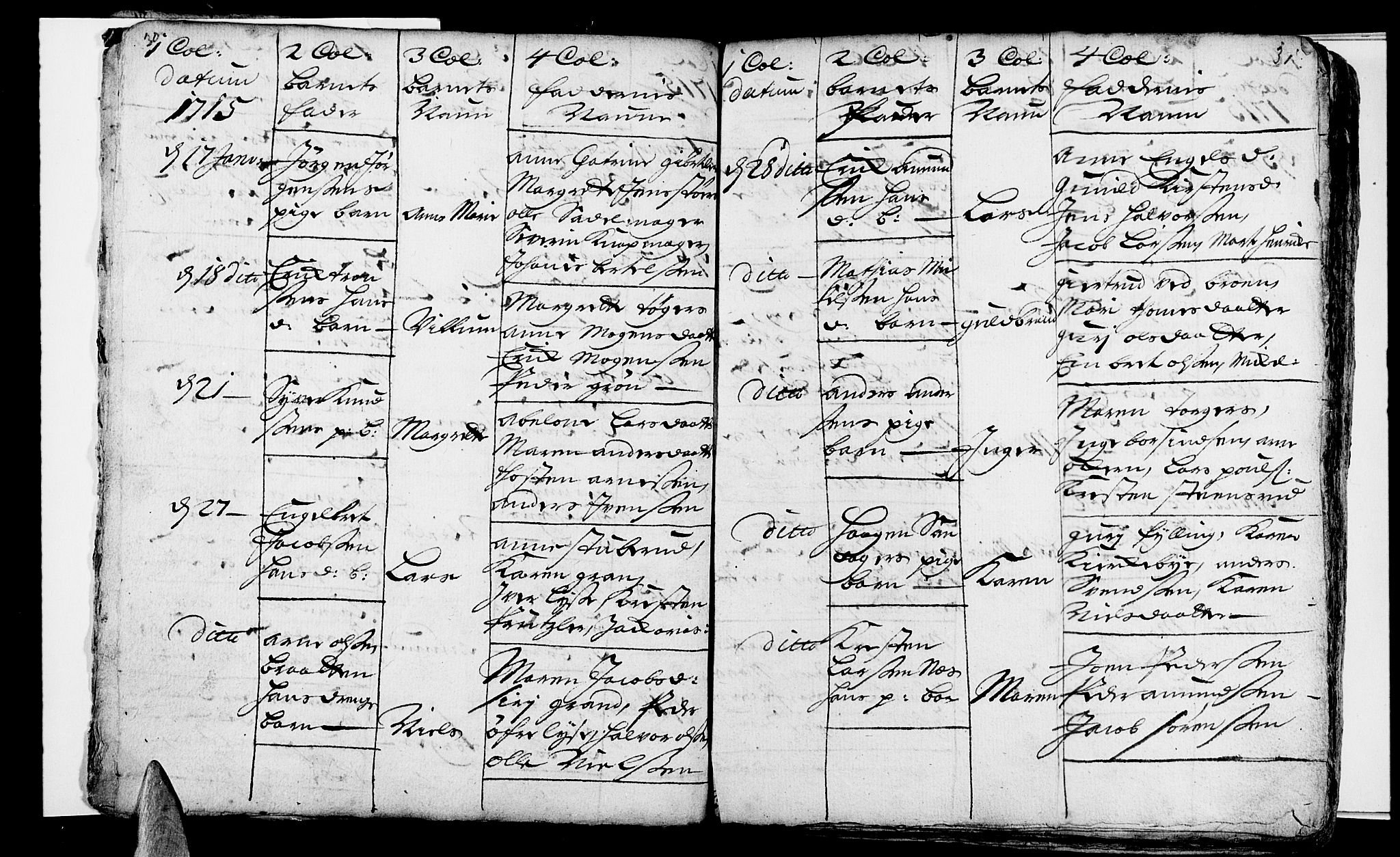 Aker prestekontor kirkebøker, AV/SAO-A-10861/F/L0002: Parish register (official) no. 2, 1714-1720, p. 30-31