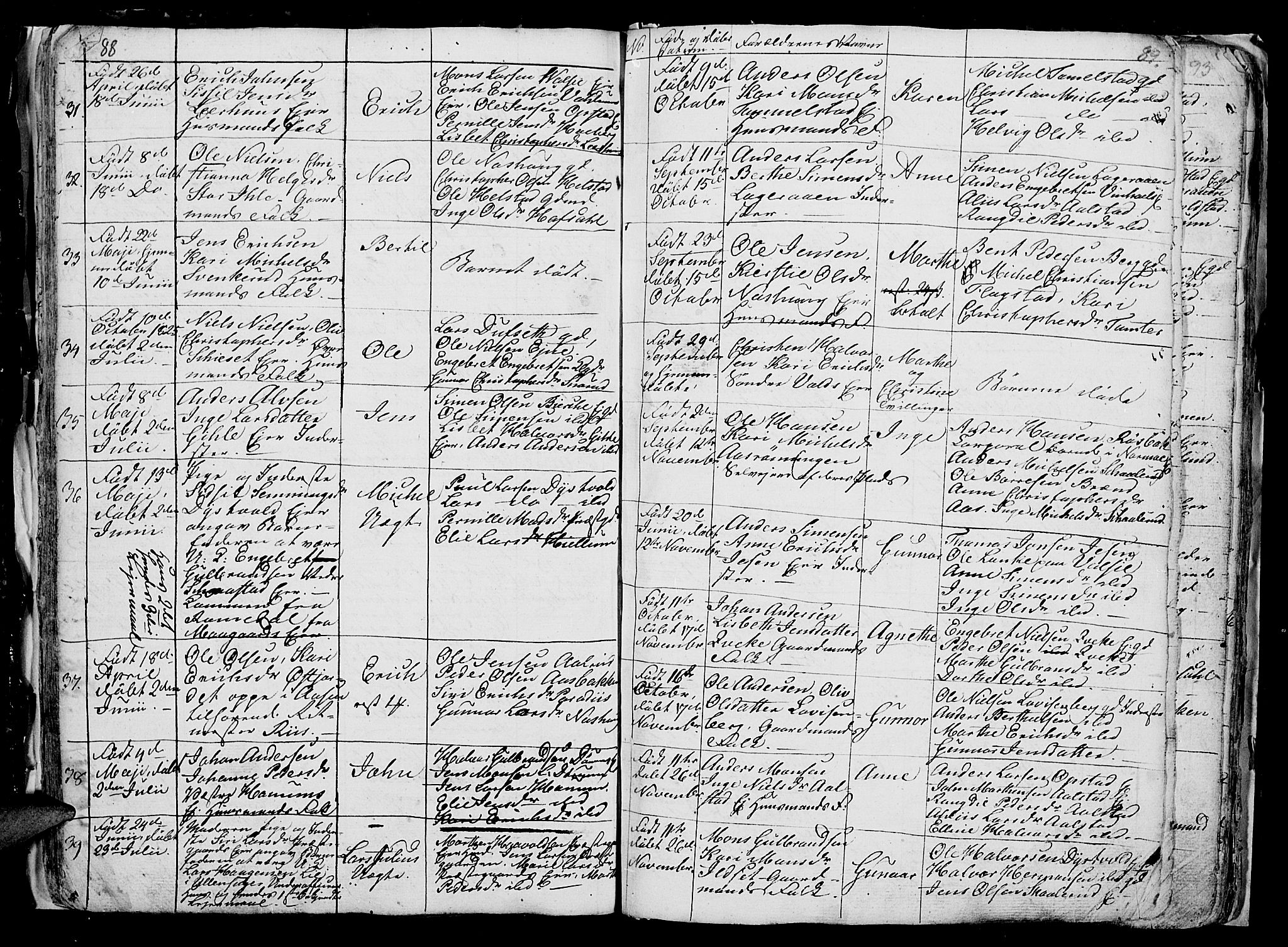 Vang prestekontor, Hedmark, SAH/PREST-008/H/Ha/Hab/L0006: Parish register (copy) no. 6, 1819-1832, p. 88-89