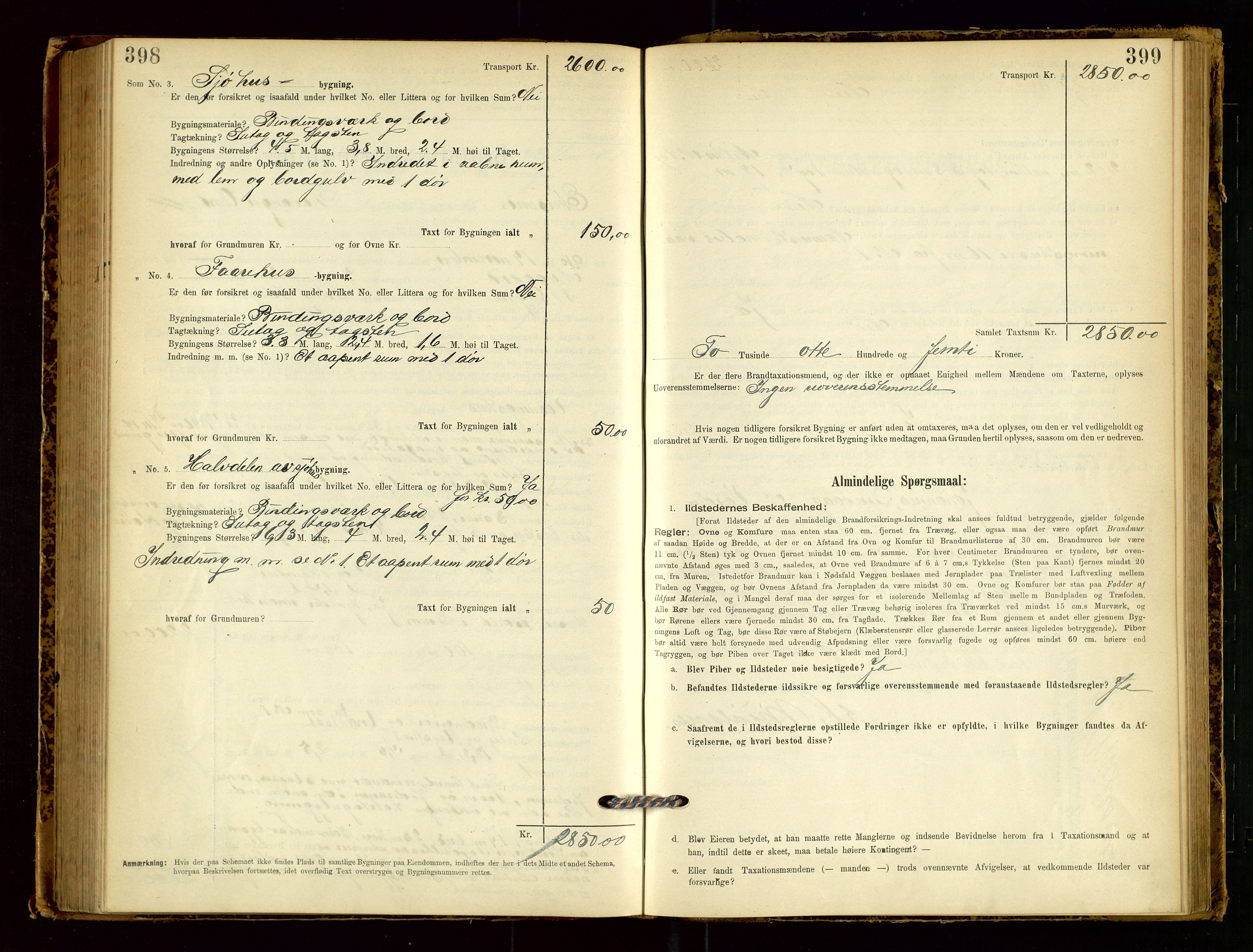 Eigersund lensmannskontor, AV/SAST-A-100171/Gob/L0001: Skjemaprotokoll, 1894-1909, p. 398-399