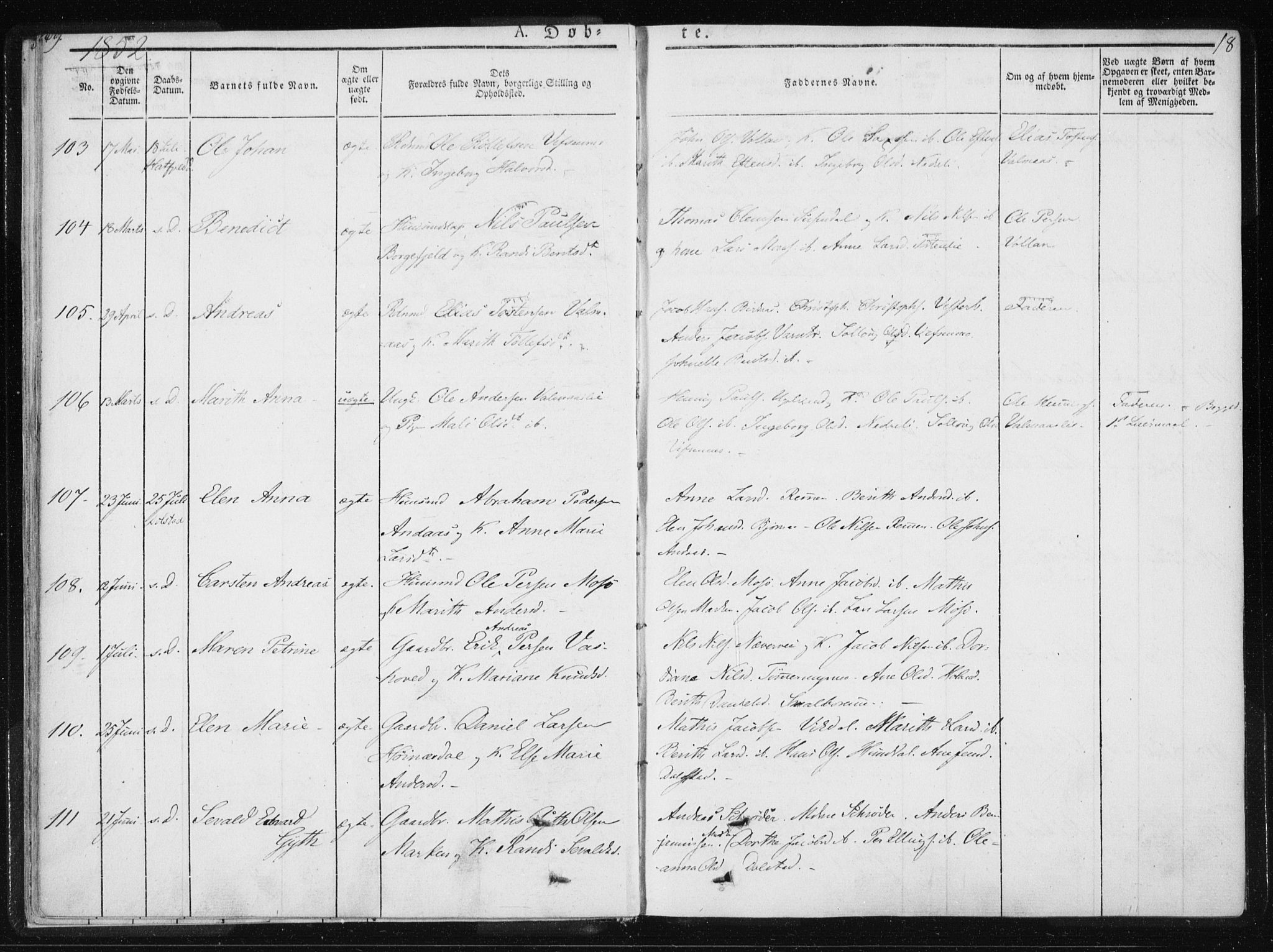 Ministerialprotokoller, klokkerbøker og fødselsregistre - Nordland, SAT/A-1459/820/L0292: Parish register (official) no. 820A13, 1851-1854, p. 18