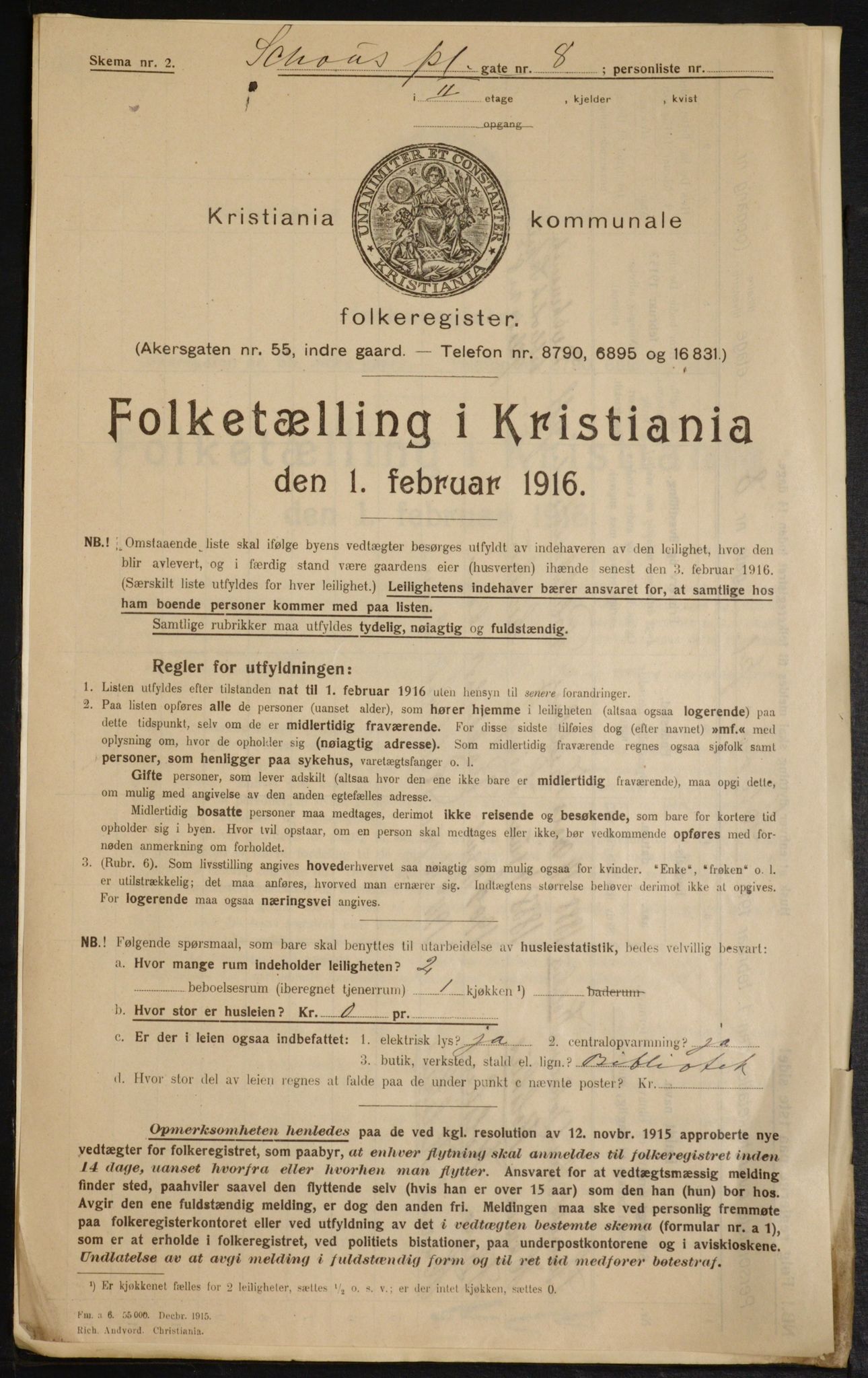 OBA, Municipal Census 1916 for Kristiania, 1916, p. 92651