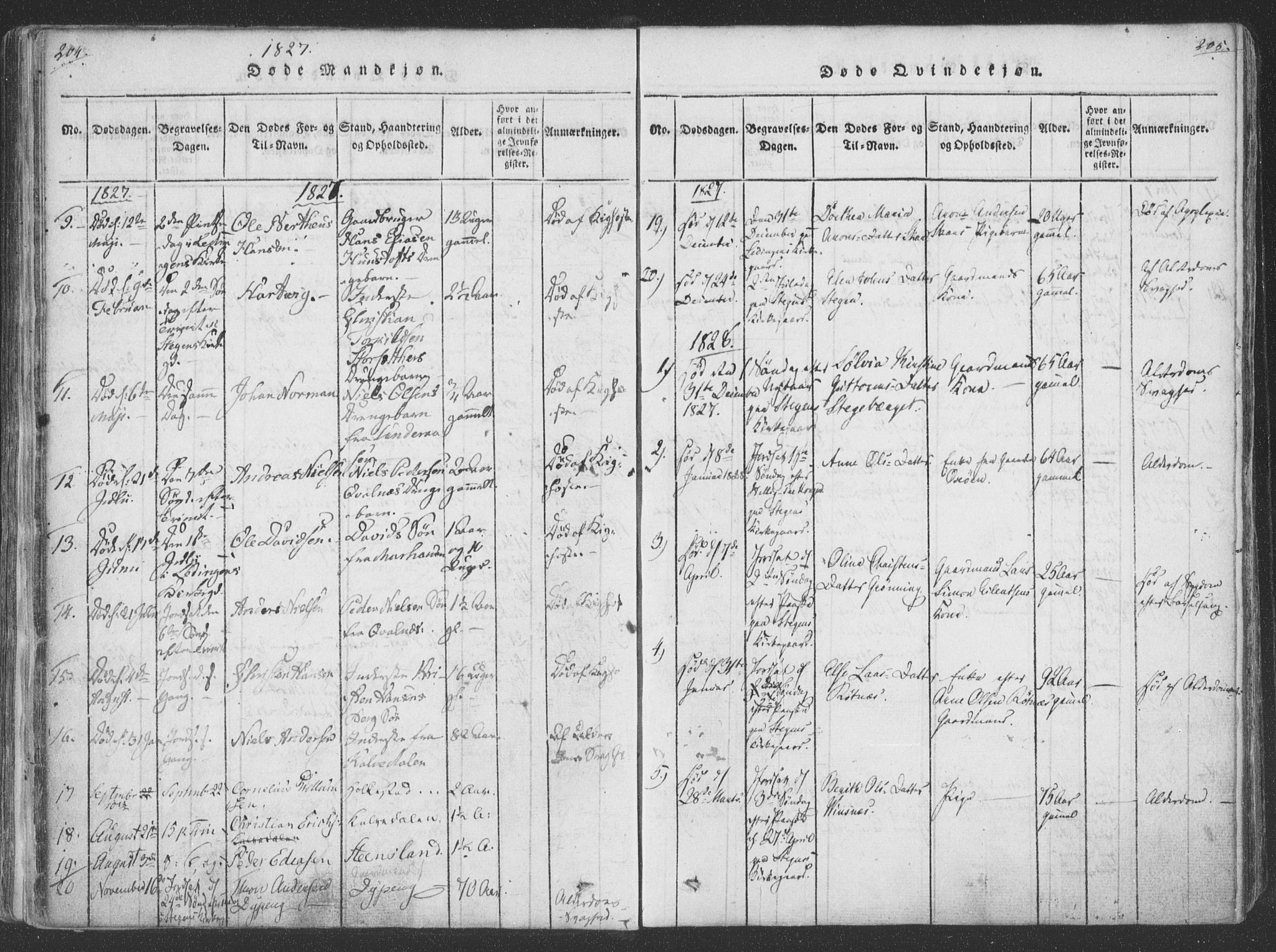 Ministerialprotokoller, klokkerbøker og fødselsregistre - Nordland, SAT/A-1459/855/L0798: Parish register (official) no. 855A06, 1821-1835, p. 204-205