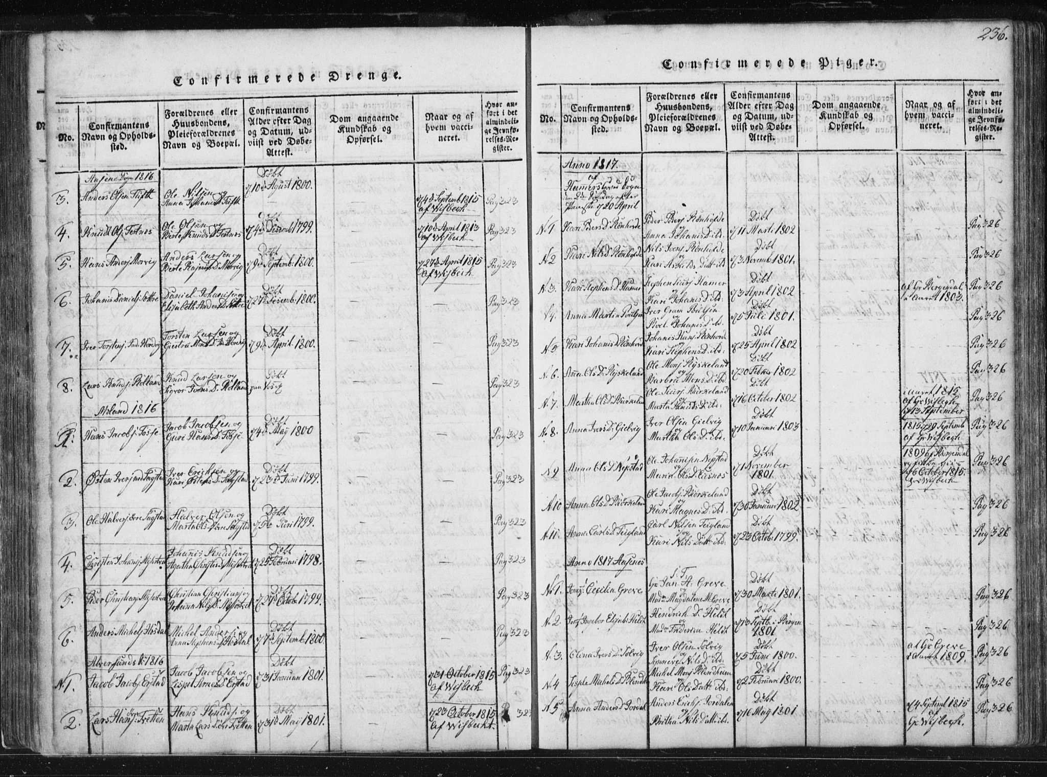 Hamre sokneprestembete, AV/SAB-A-75501/H/Ha/Haa/Haaa/L0010: Parish register (official) no. A 10, 1816-1826, p. 236