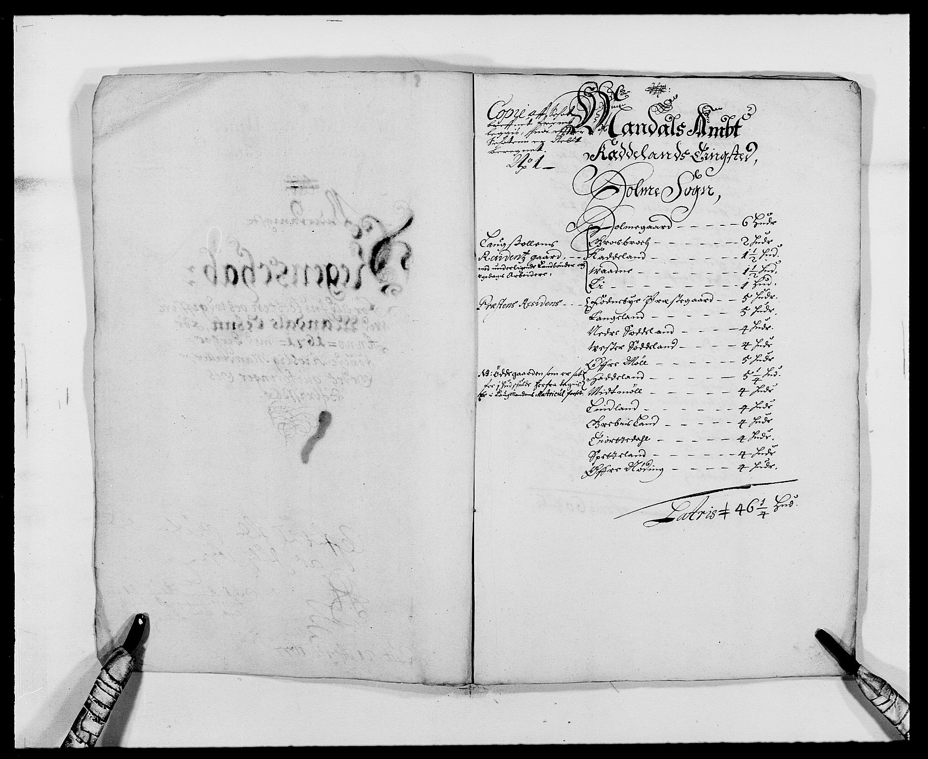 Rentekammeret inntil 1814, Reviderte regnskaper, Fogderegnskap, RA/EA-4092/R42/L2539: Mandal fogderi, 1671-1675, p. 2